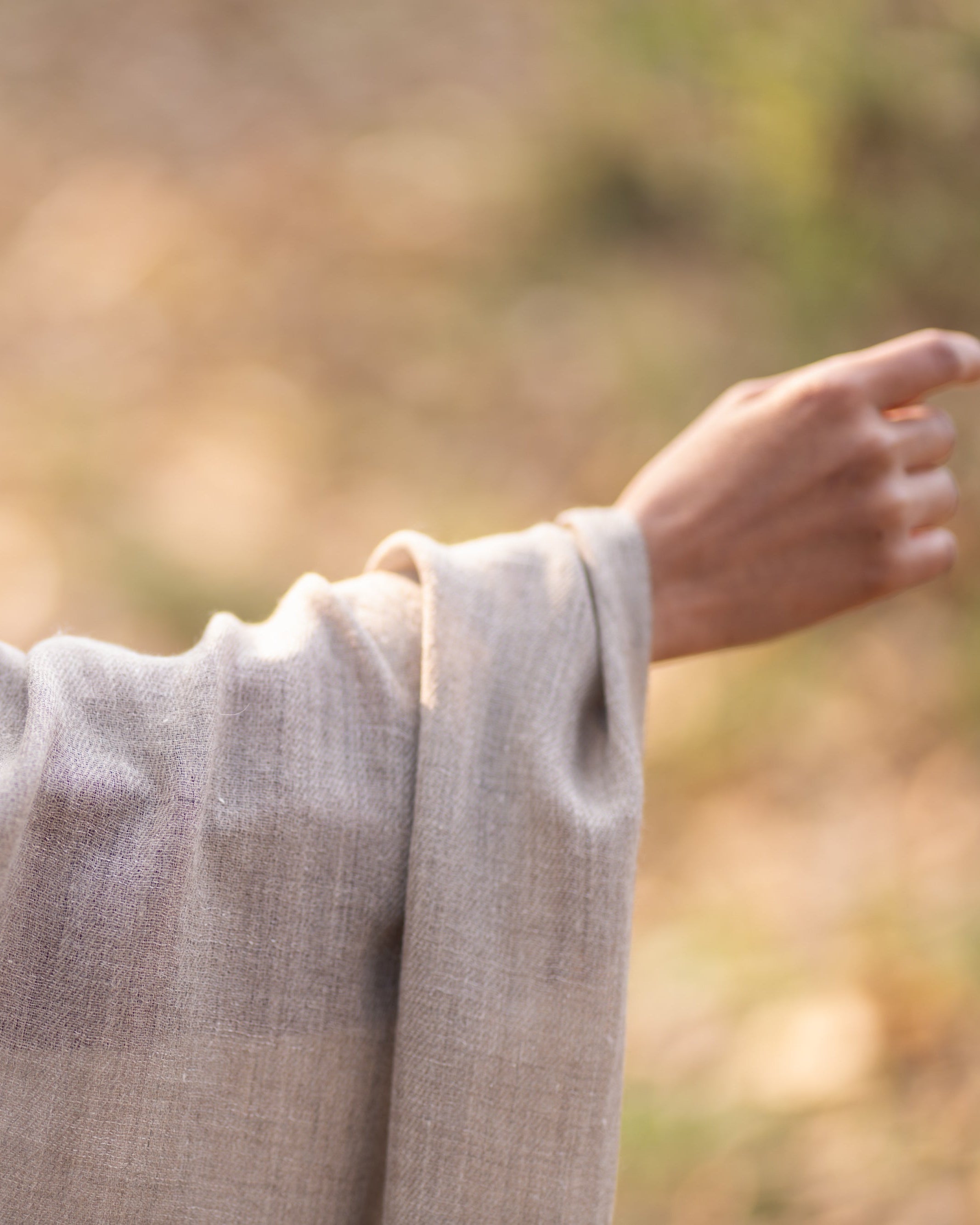 Natural Grey Pashmina Wrap