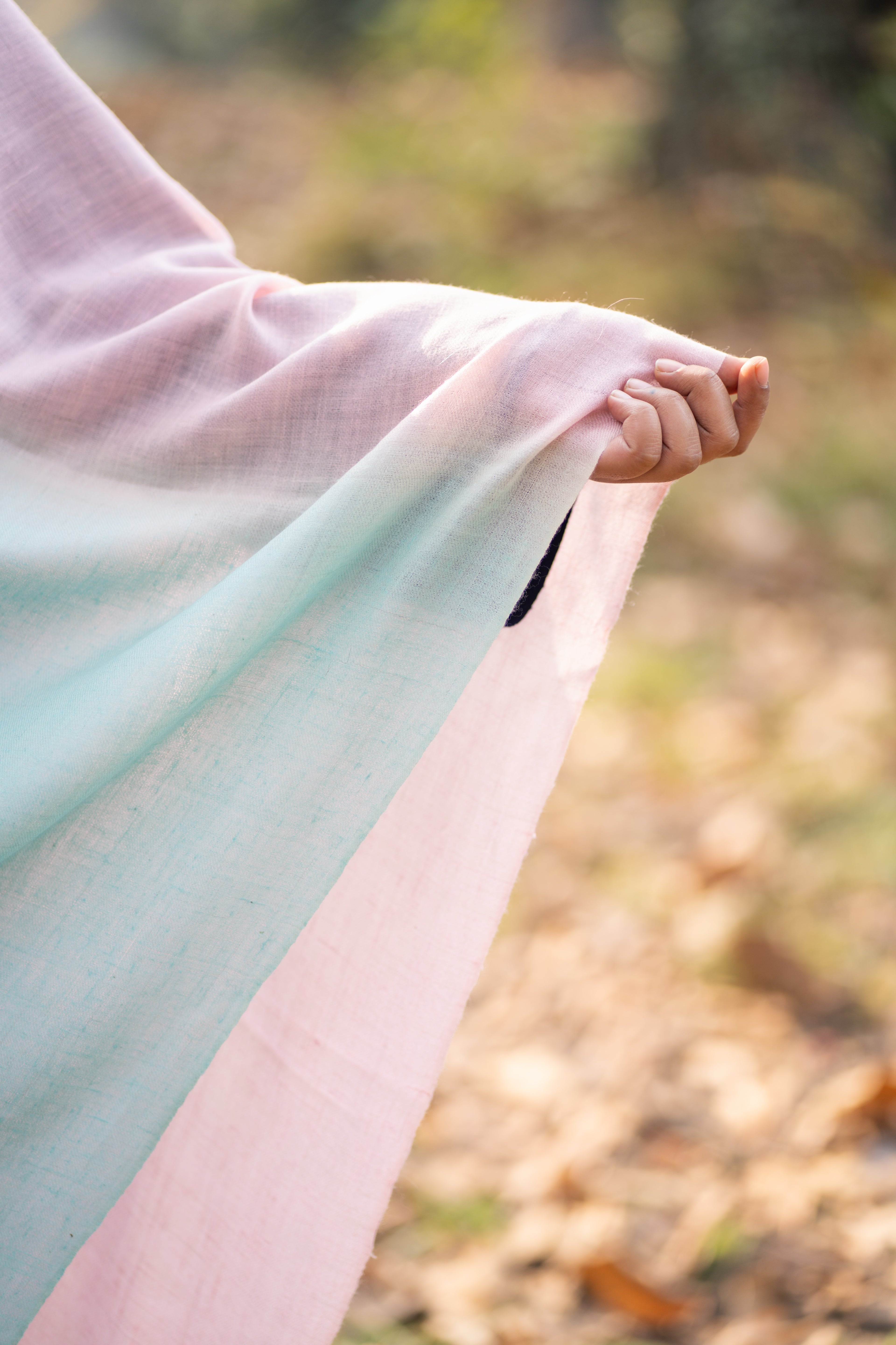 Green and Pink Ombre Pashmina Wrap