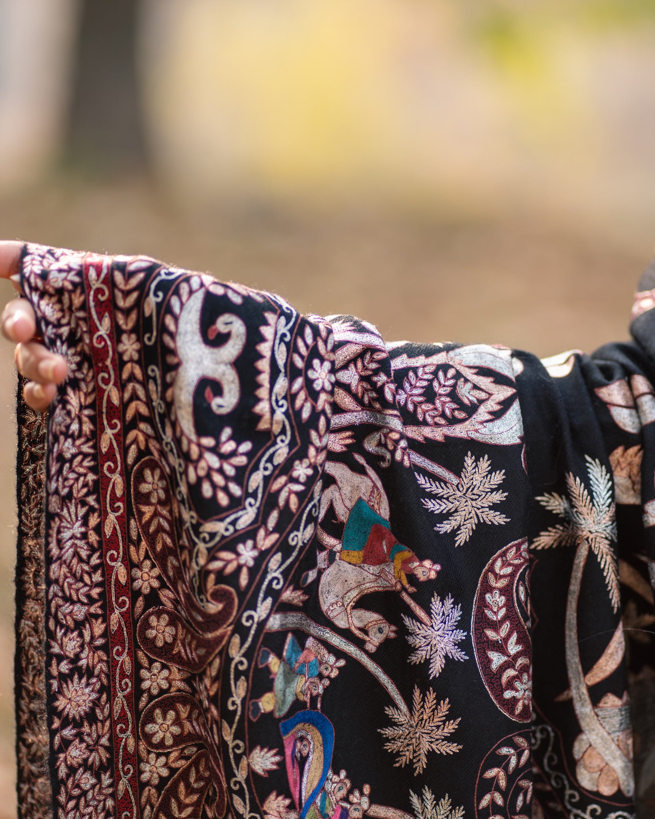 Noor E Siyaah Kalamkari Pashmina Shawl