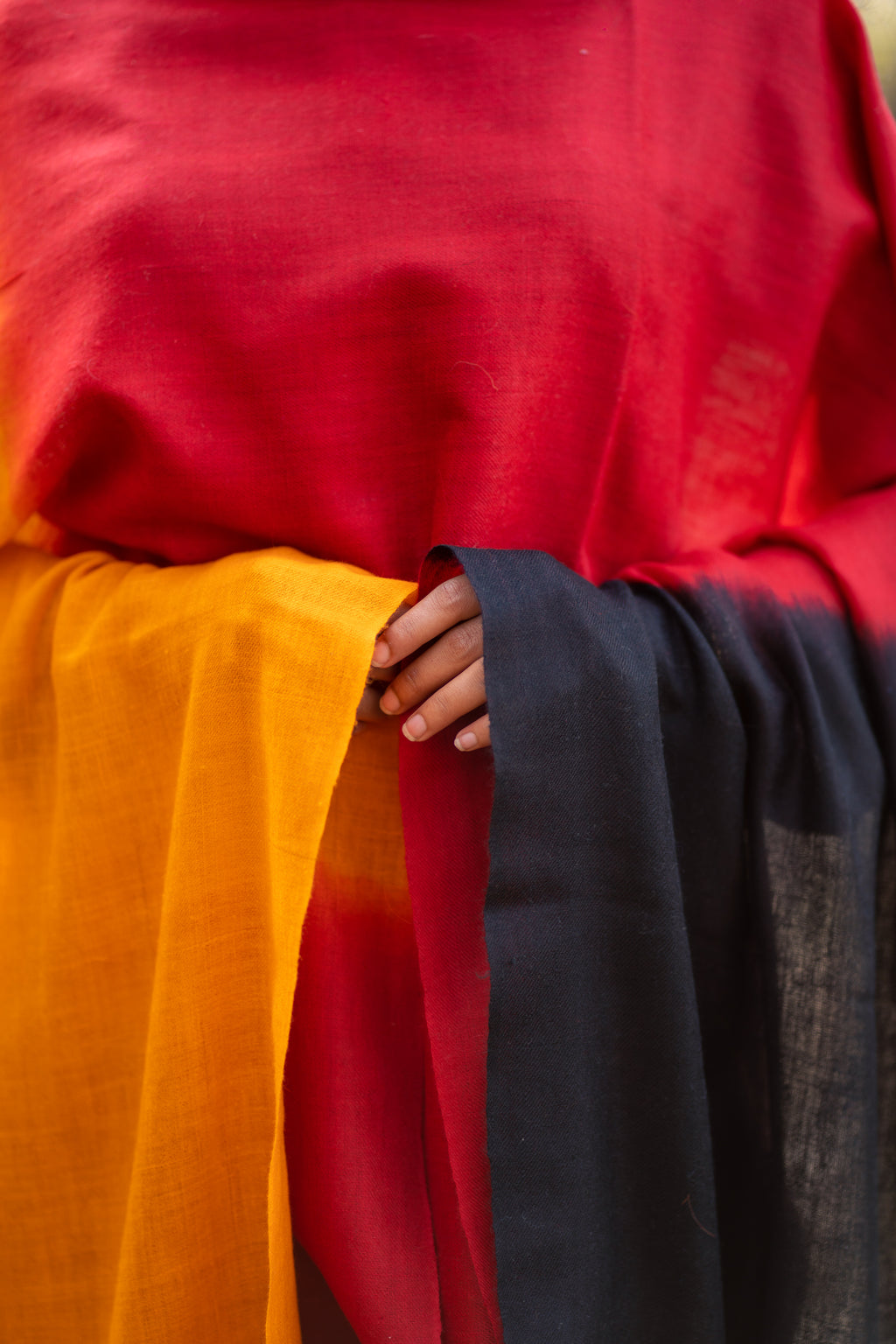Black Red and Orange Ombre Pashmina Wrap