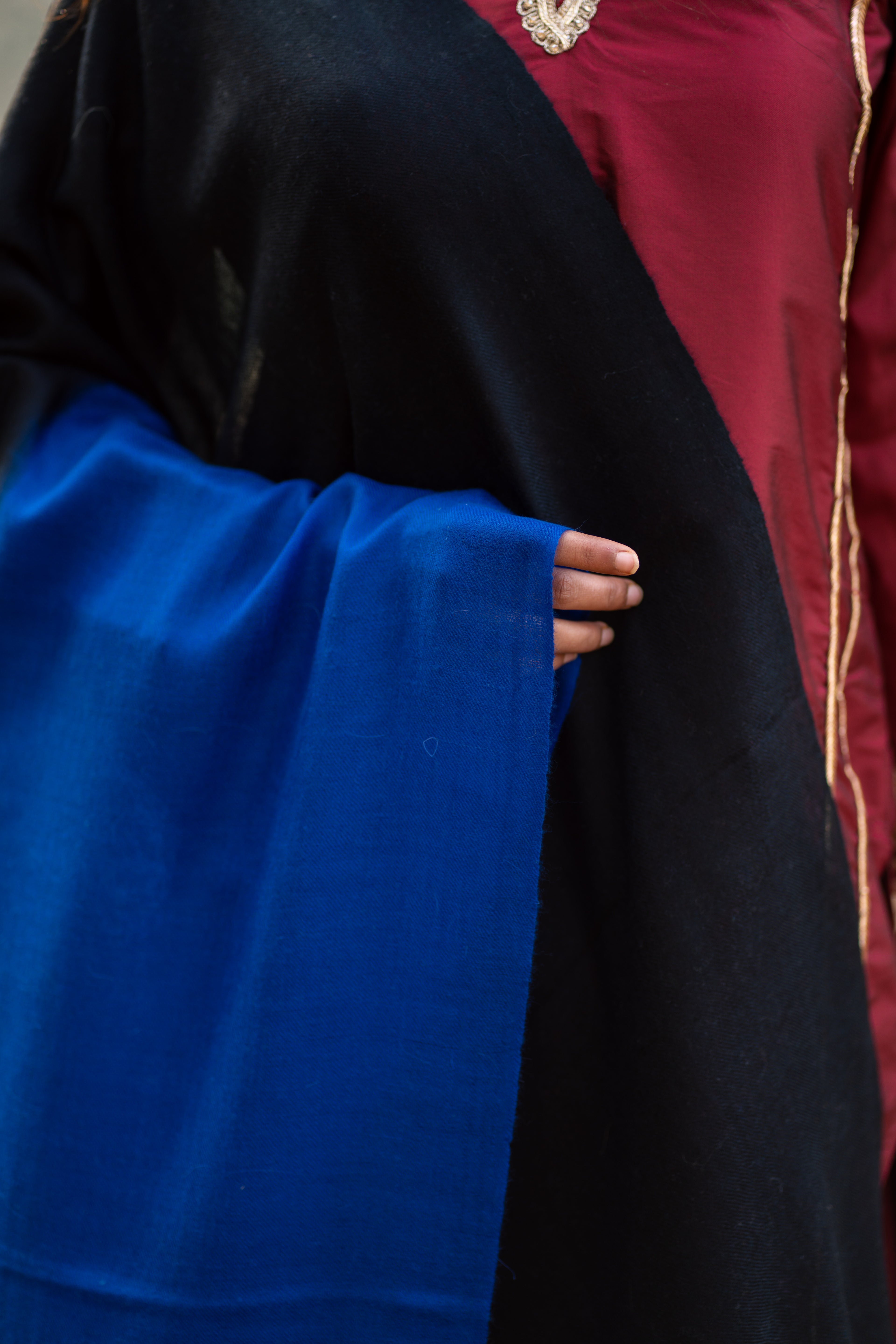 Blue and Black Ombre Pashmina Wrap