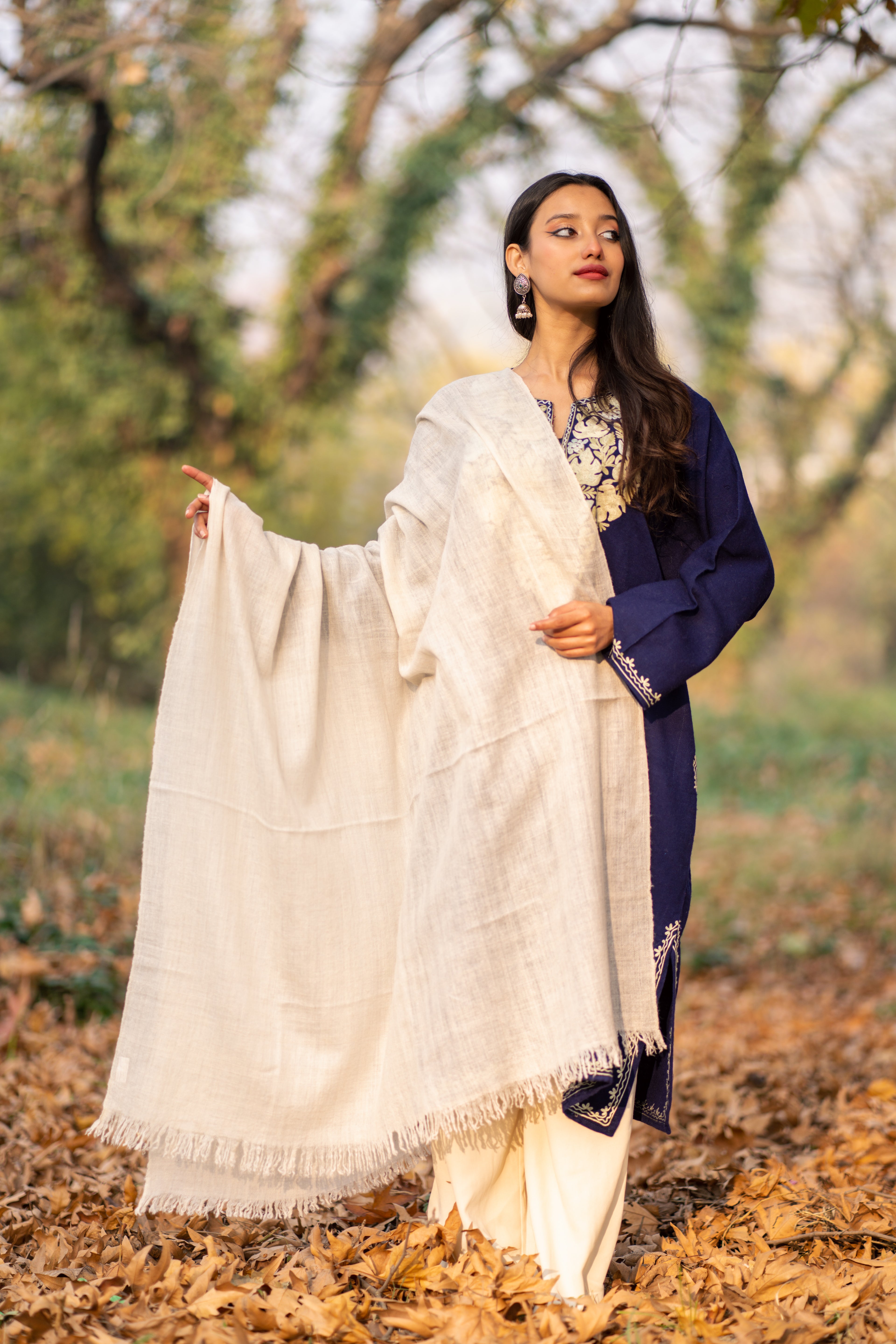 Ivory Handspun Pashmina Shawl