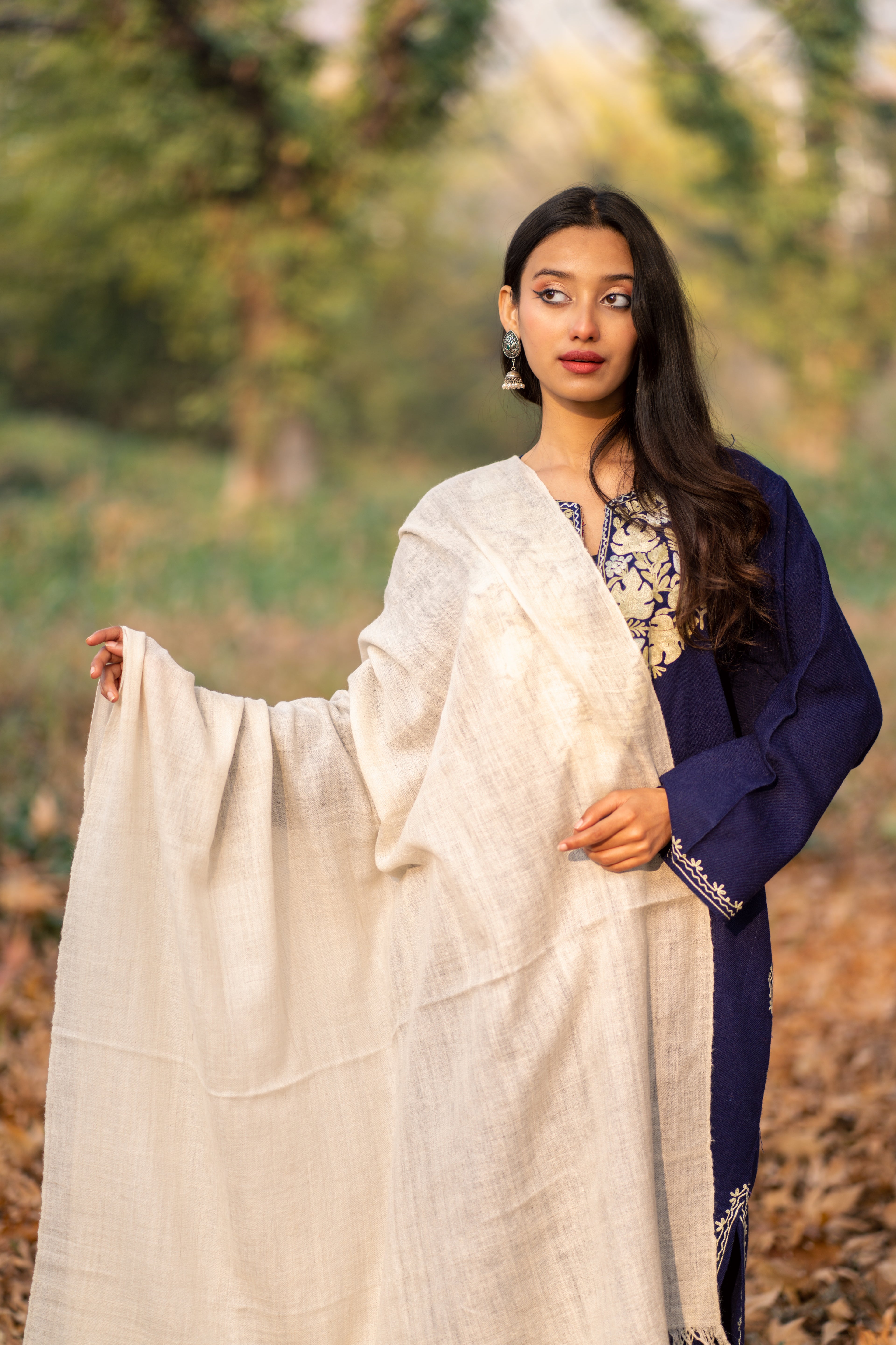 Ivory Handspun Pashmina Shawl