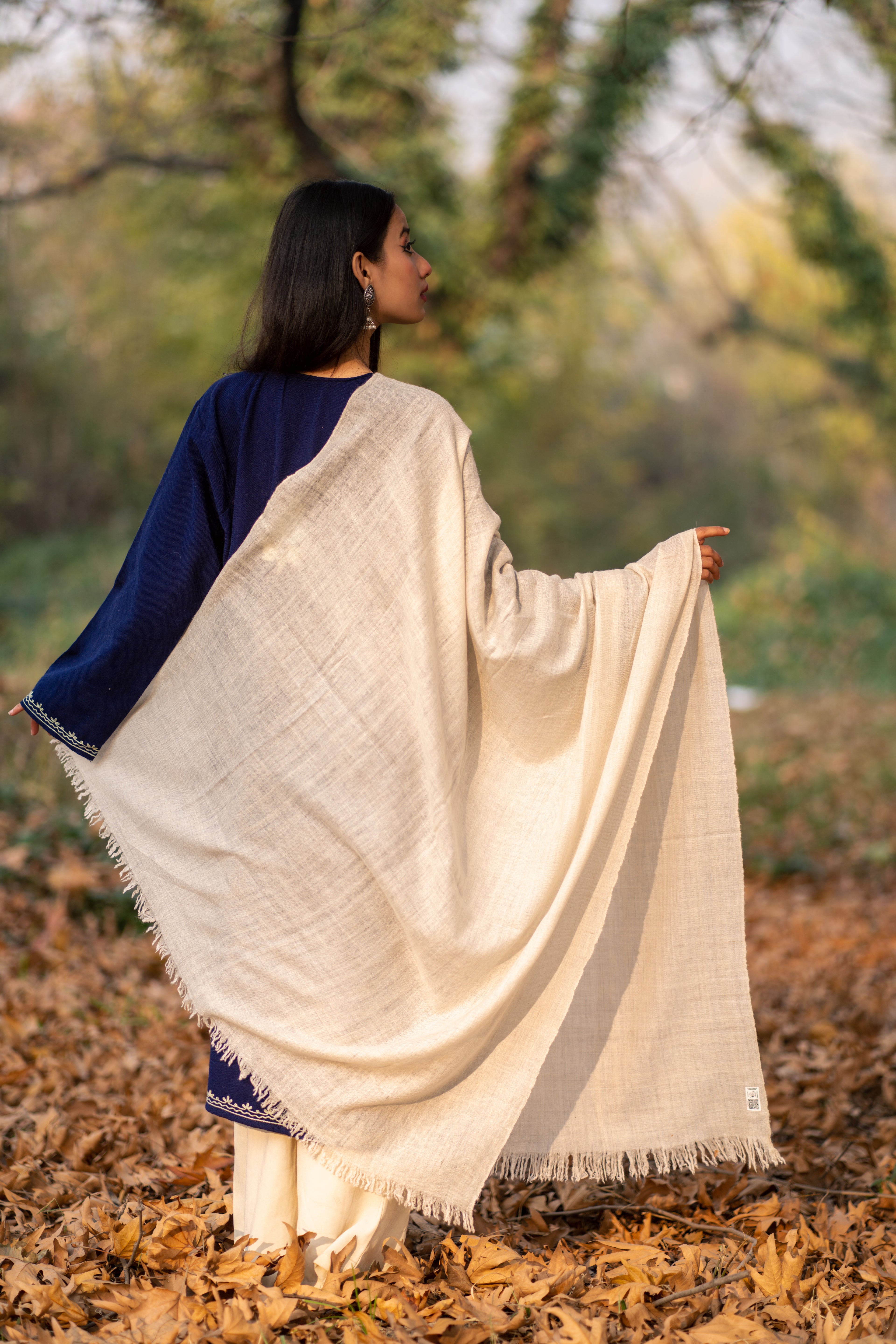 Ivory Handspun Pashmina Shawl