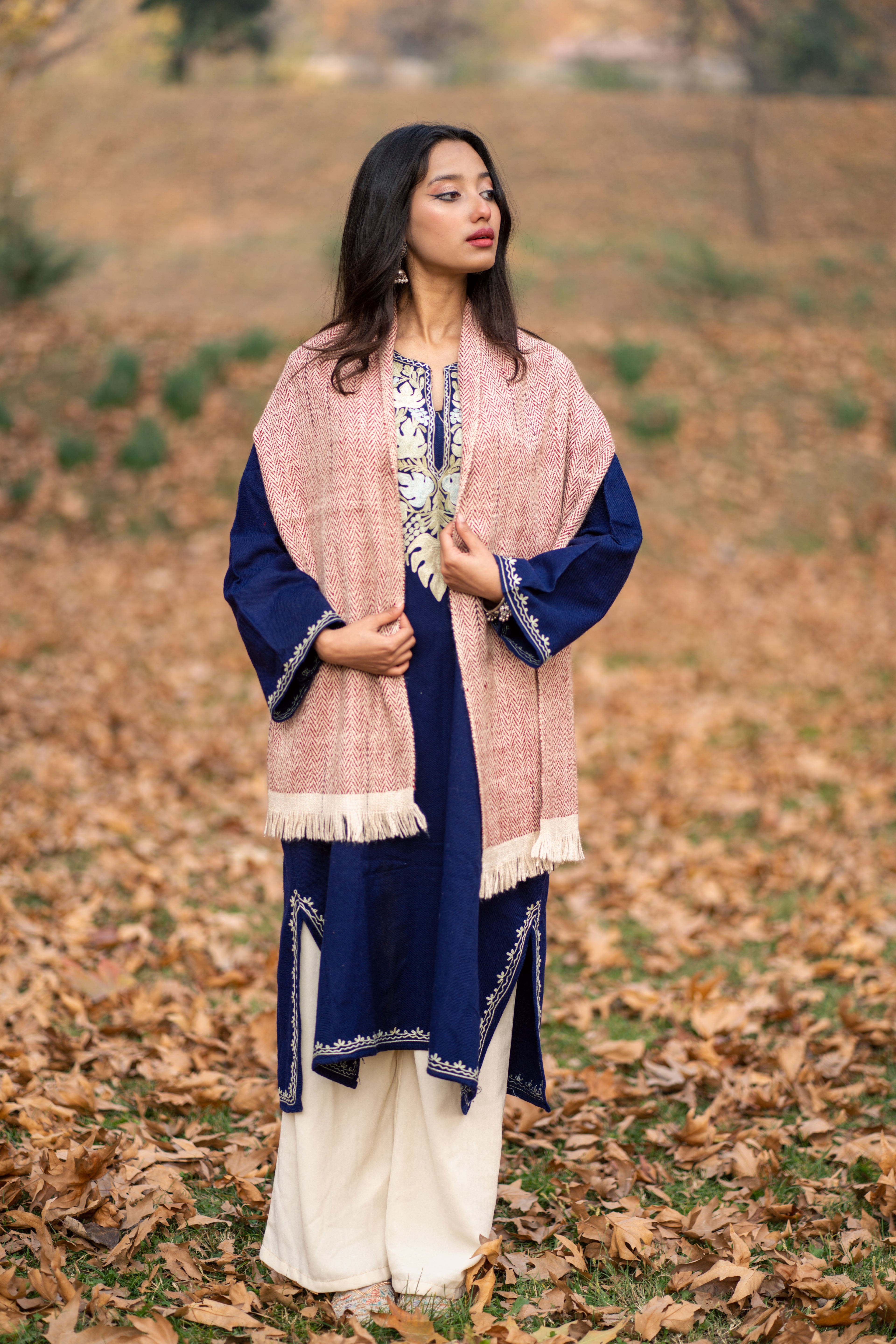 Red Thick Handspun Muffler