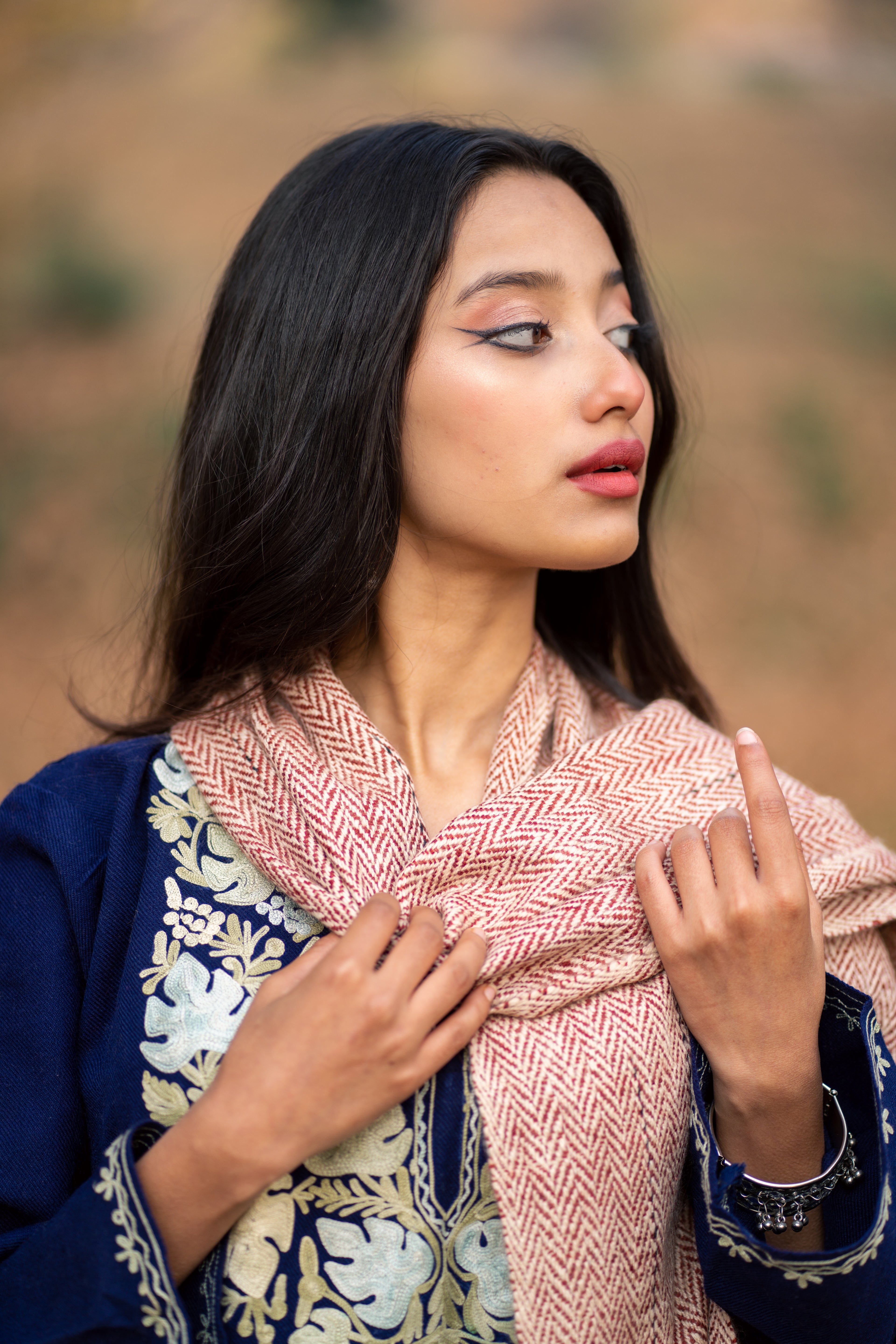 Red Thick Handspun Muffler