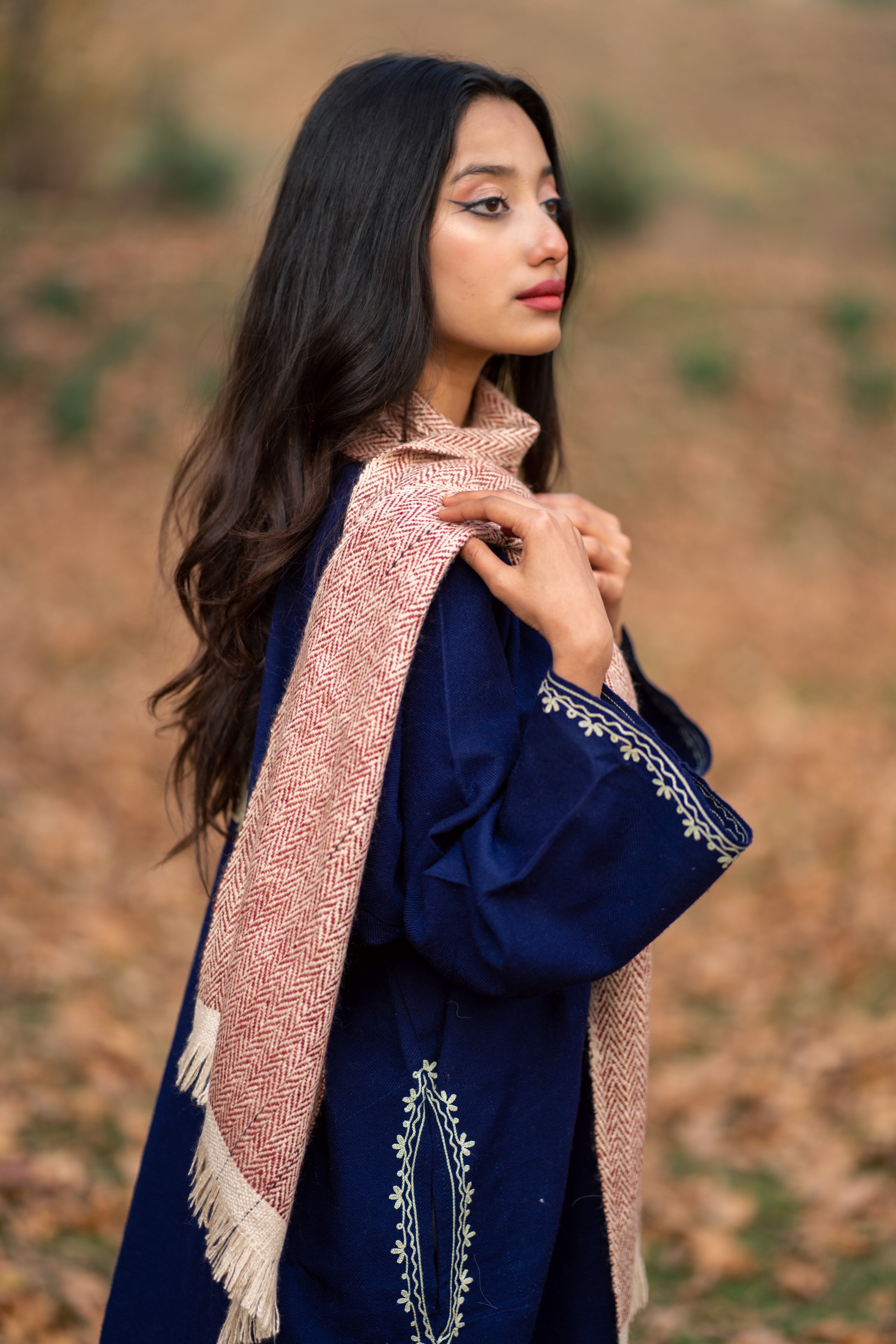 Red Thick Handspun Muffler