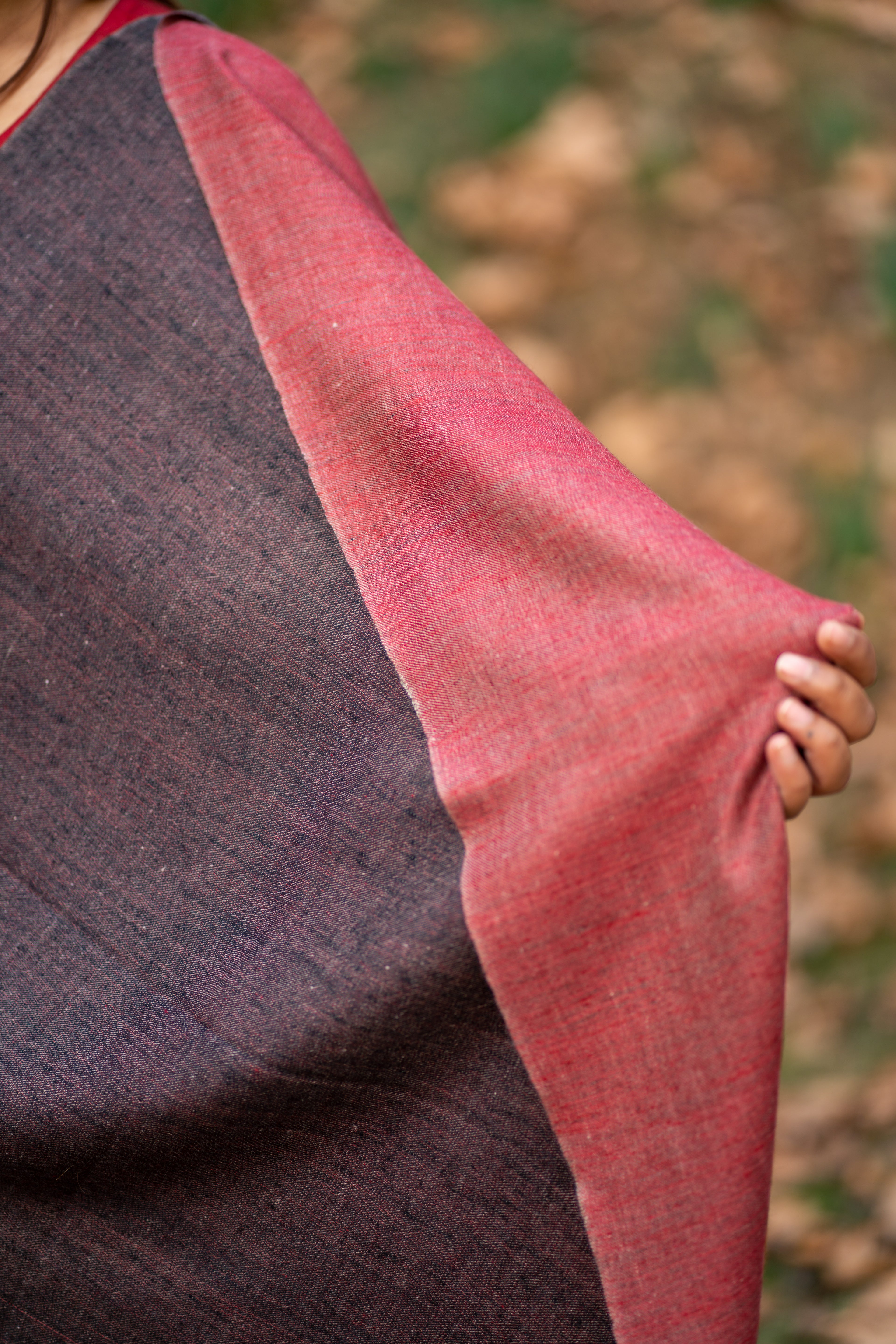 Red & Black Reversible Pashmina Wrap