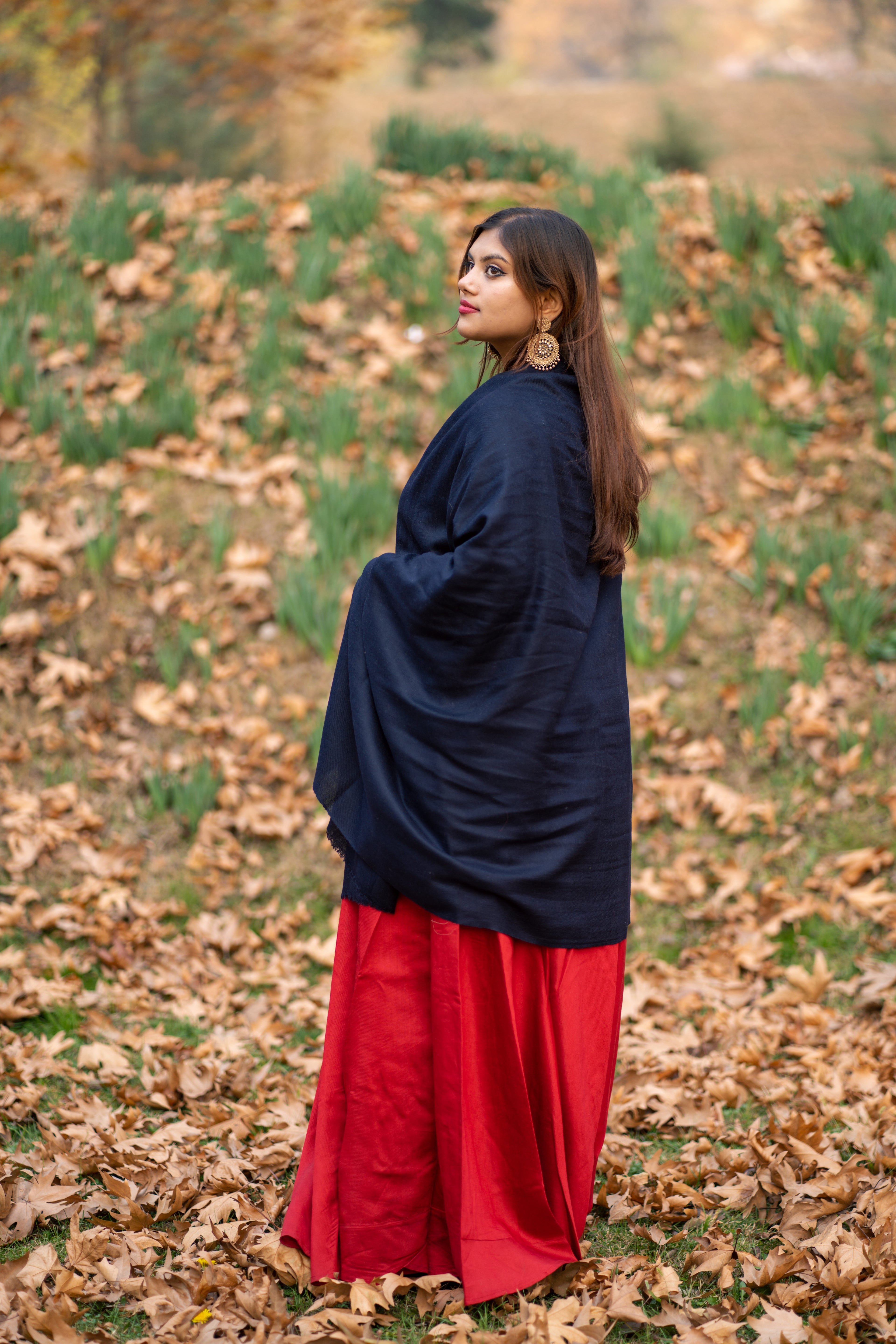 Navy Blue Pashmina Shawl