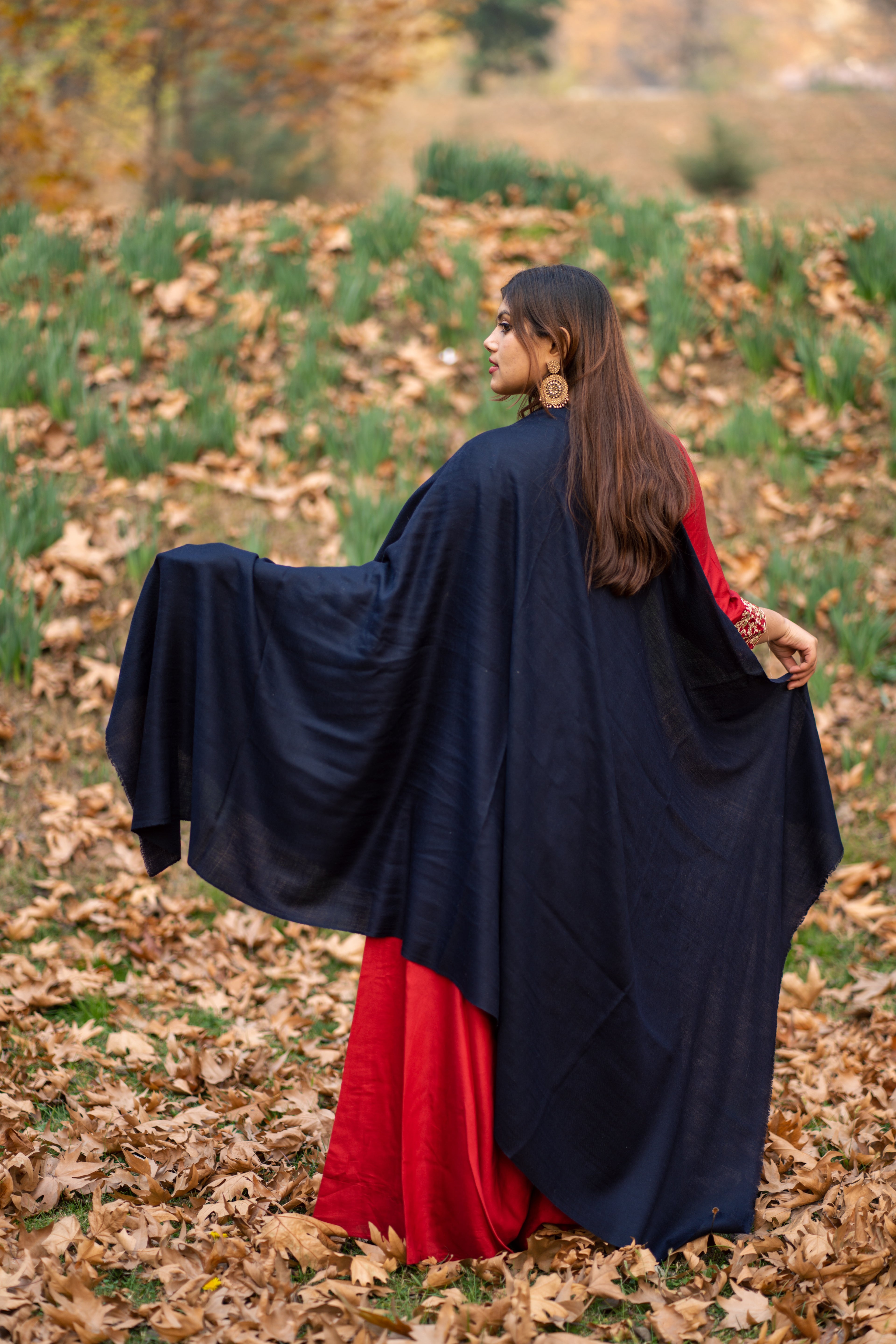 Navy Blue Pashmina Shawl