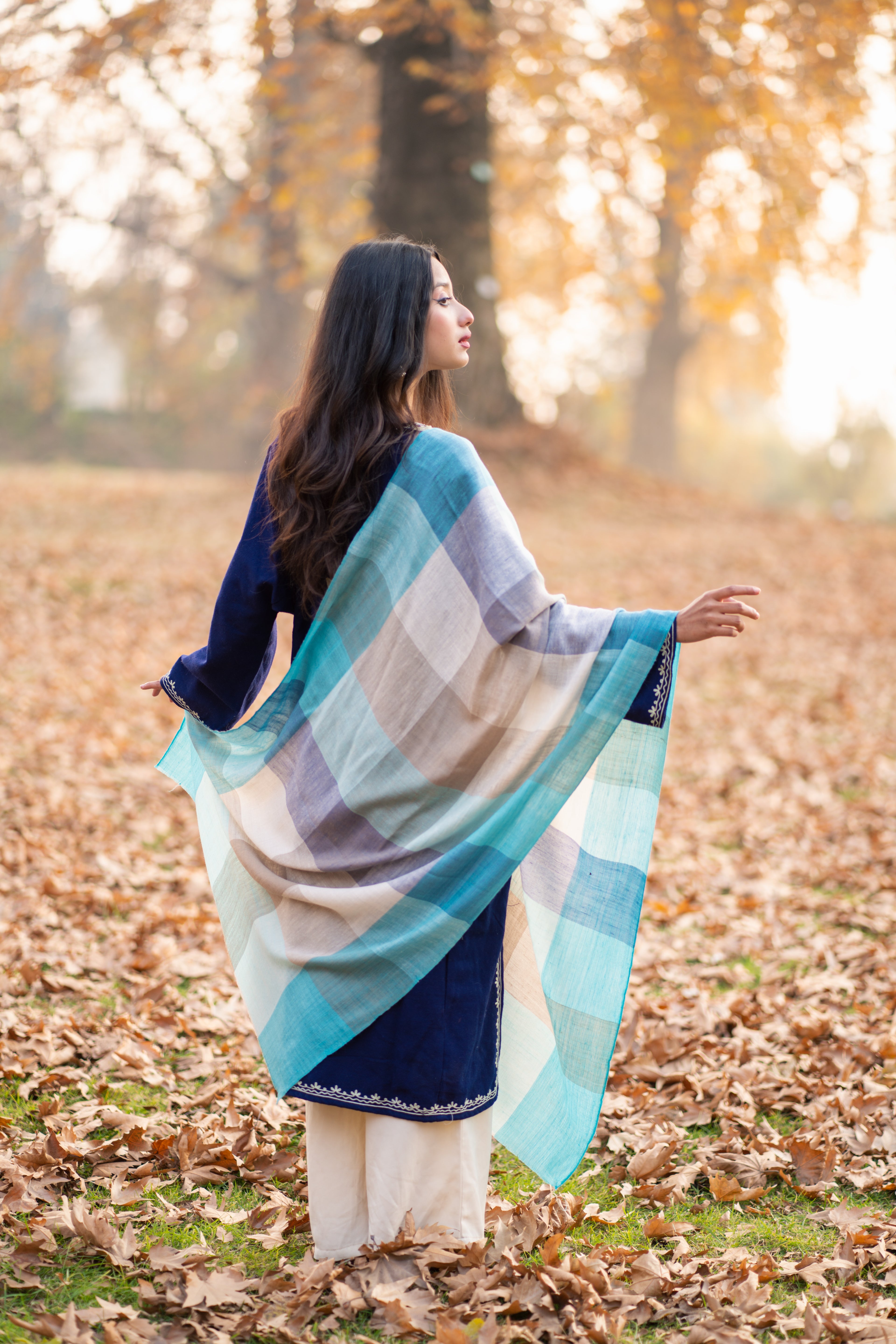 Multicoloured Checkered Pashmina Wrap