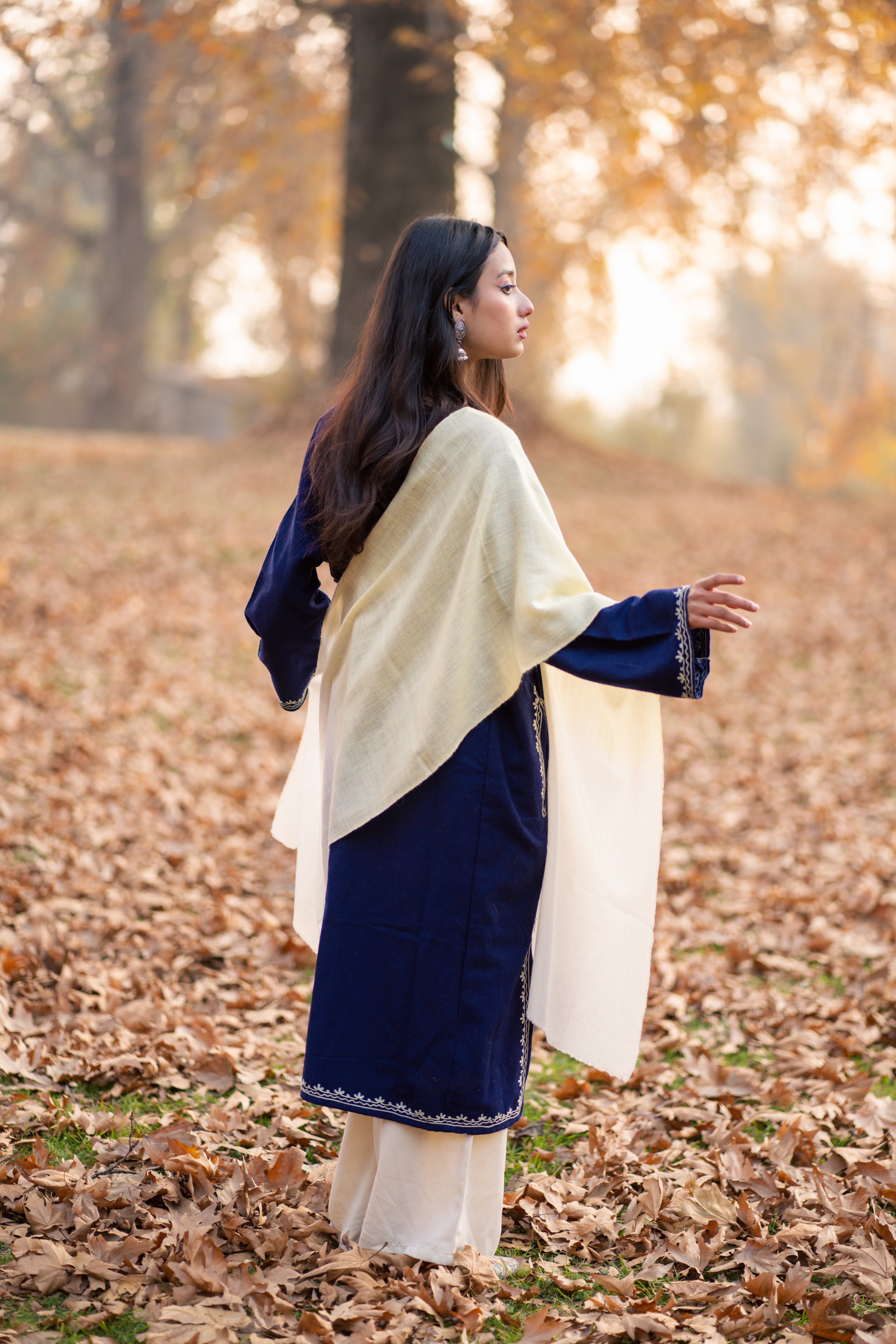 Ivory and Yellow Ombre Pashmina Muffler