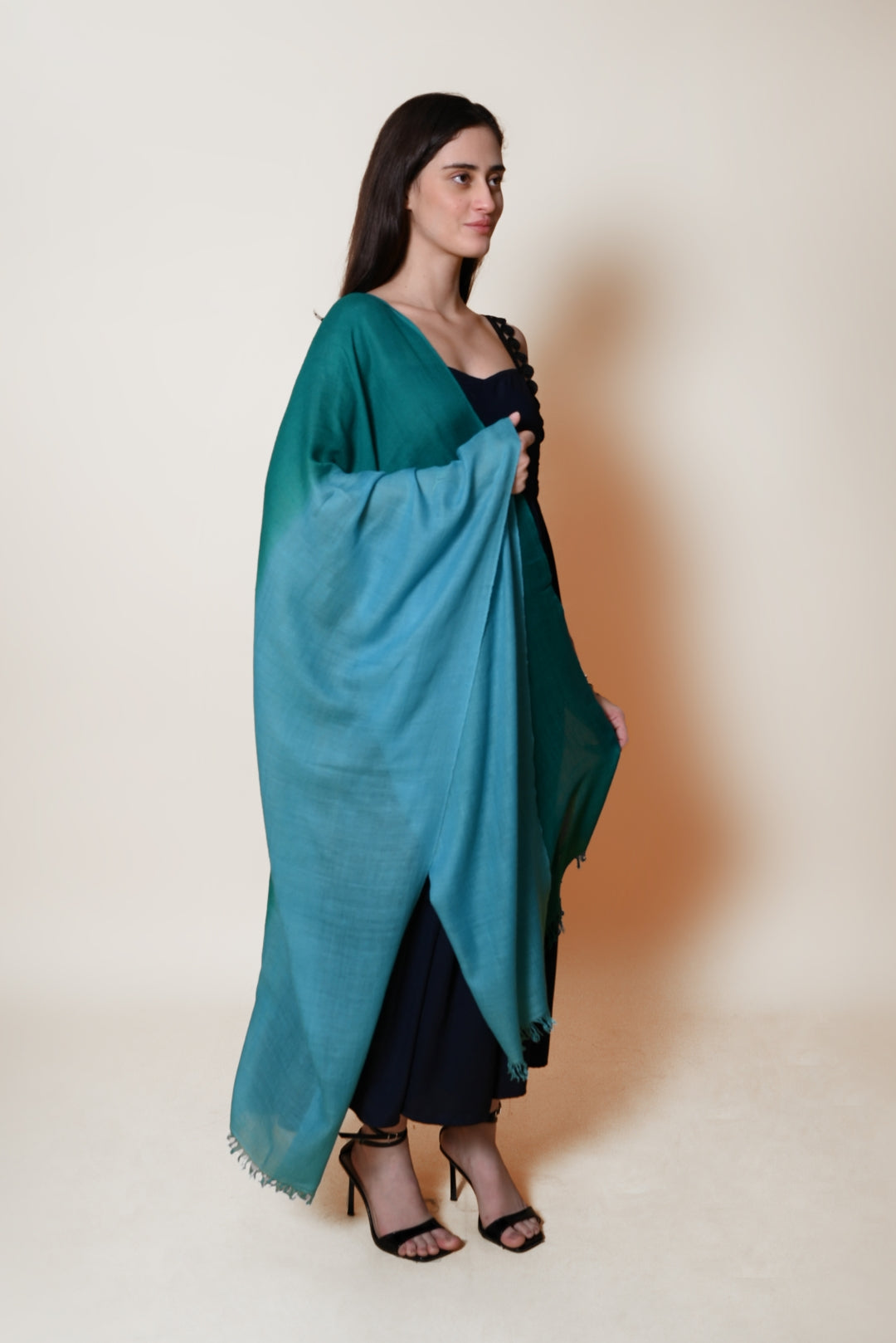 Blue and Green Ombre Pashmina Wrap