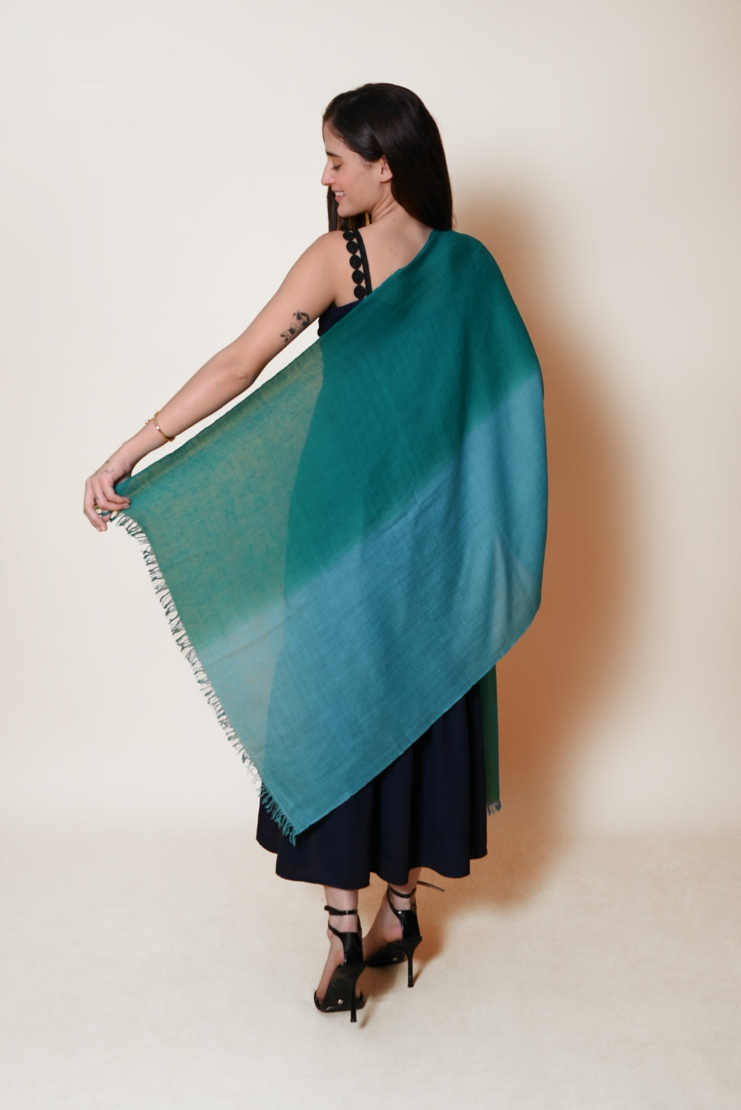 Blue and Green Ombre Pashmina Wrap