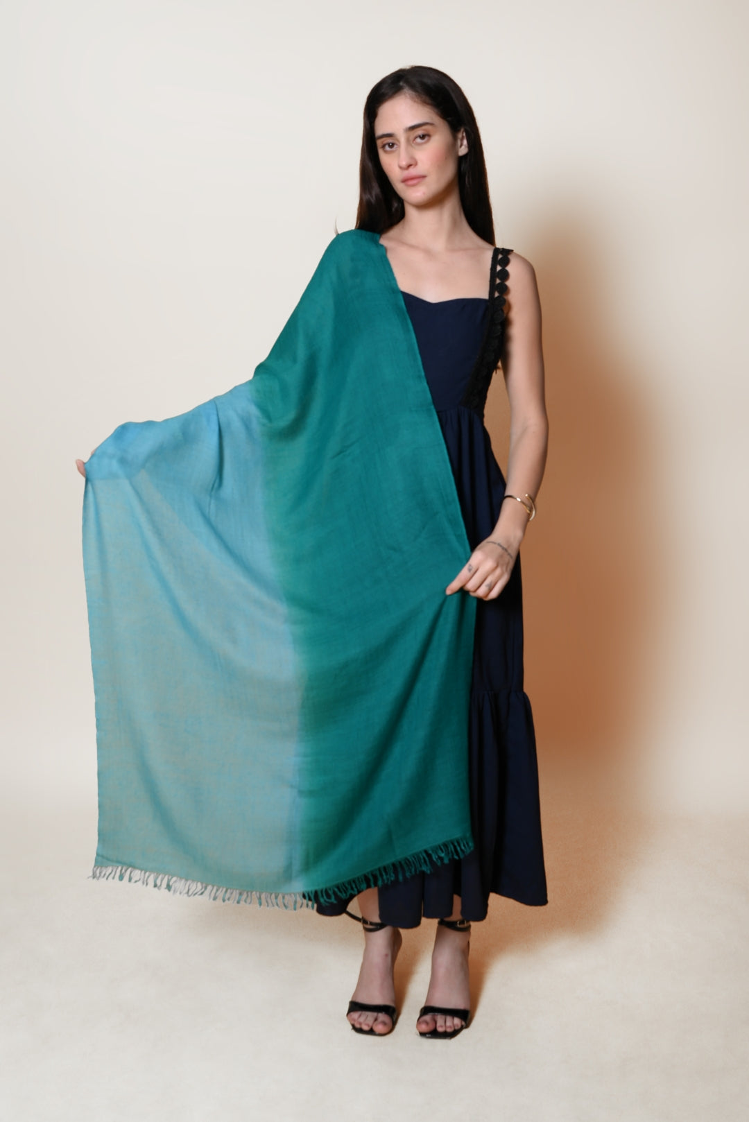 Blue and Green Ombre Pashmina Wrap