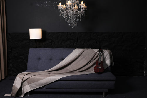 Beige and Ivory Pashmina Throw