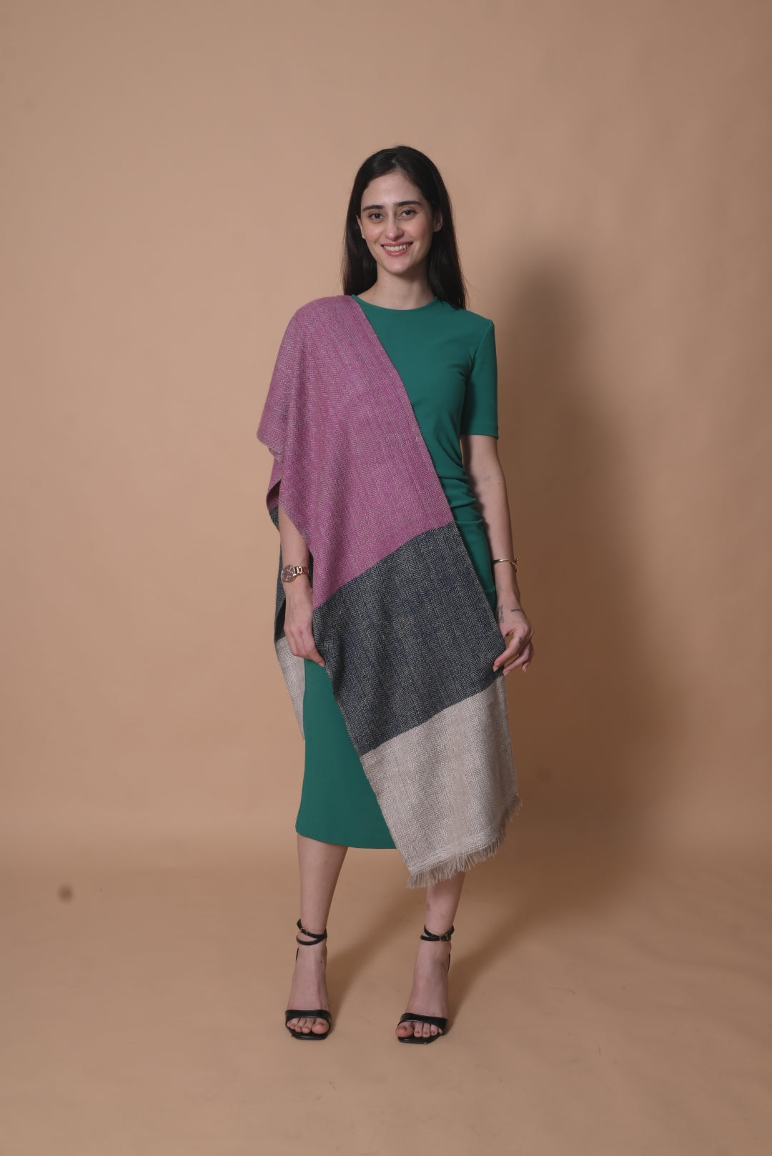 Multicolored Thick Handspun Muffler