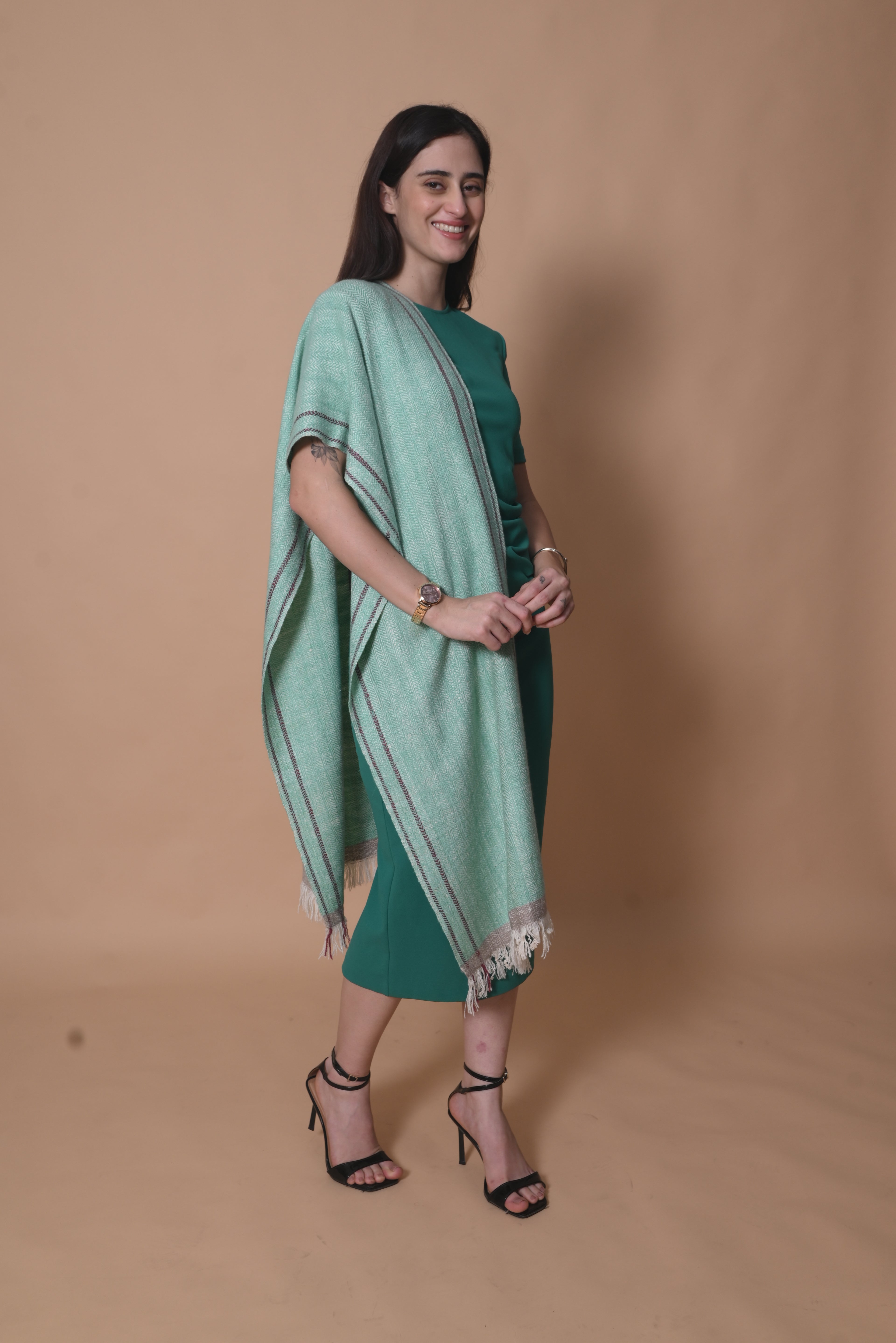 Teal Thick Handspun Muffler