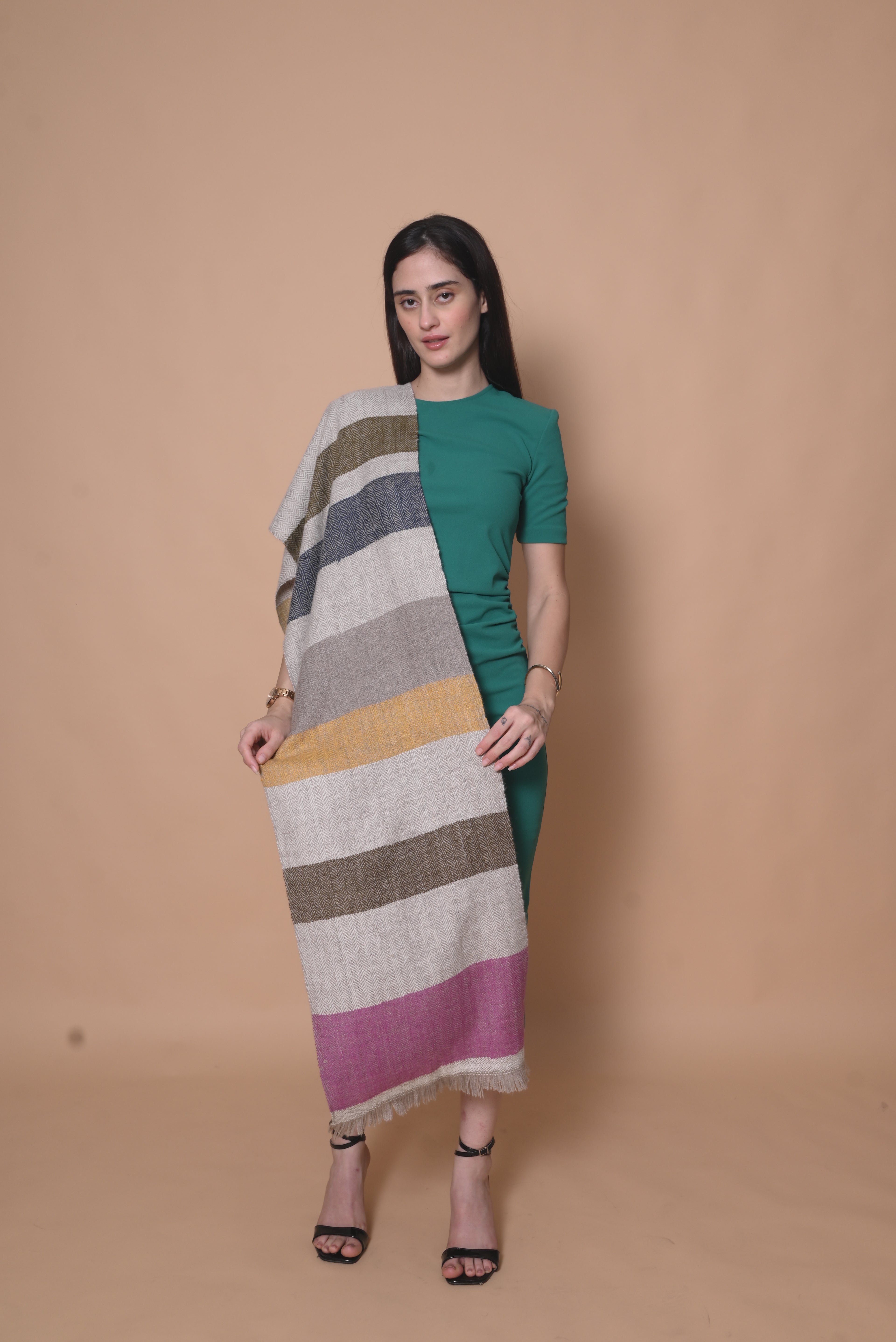 Multicolored Thick Handspun Muffler