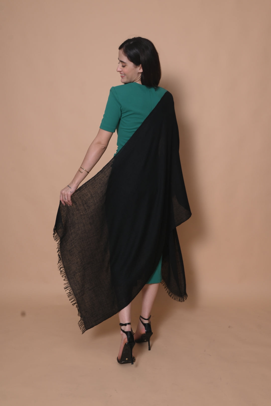 Black Handspun Pashmina Wrap