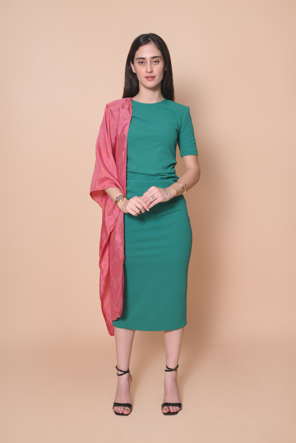 Pink Floral Organic Dyed Mulberry Silk Stole