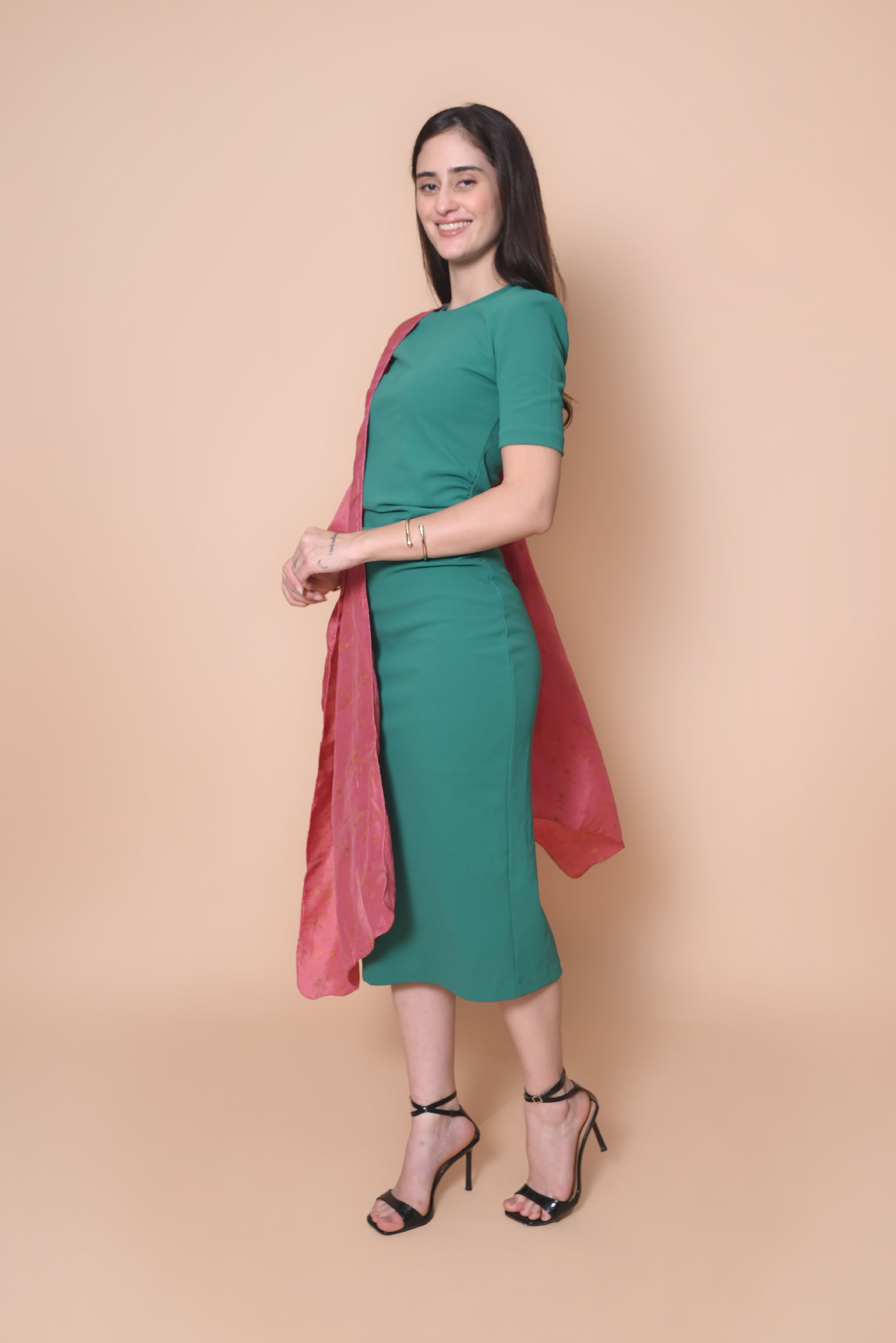 Pink Floral Organic Dyed Mulberry Silk Stole