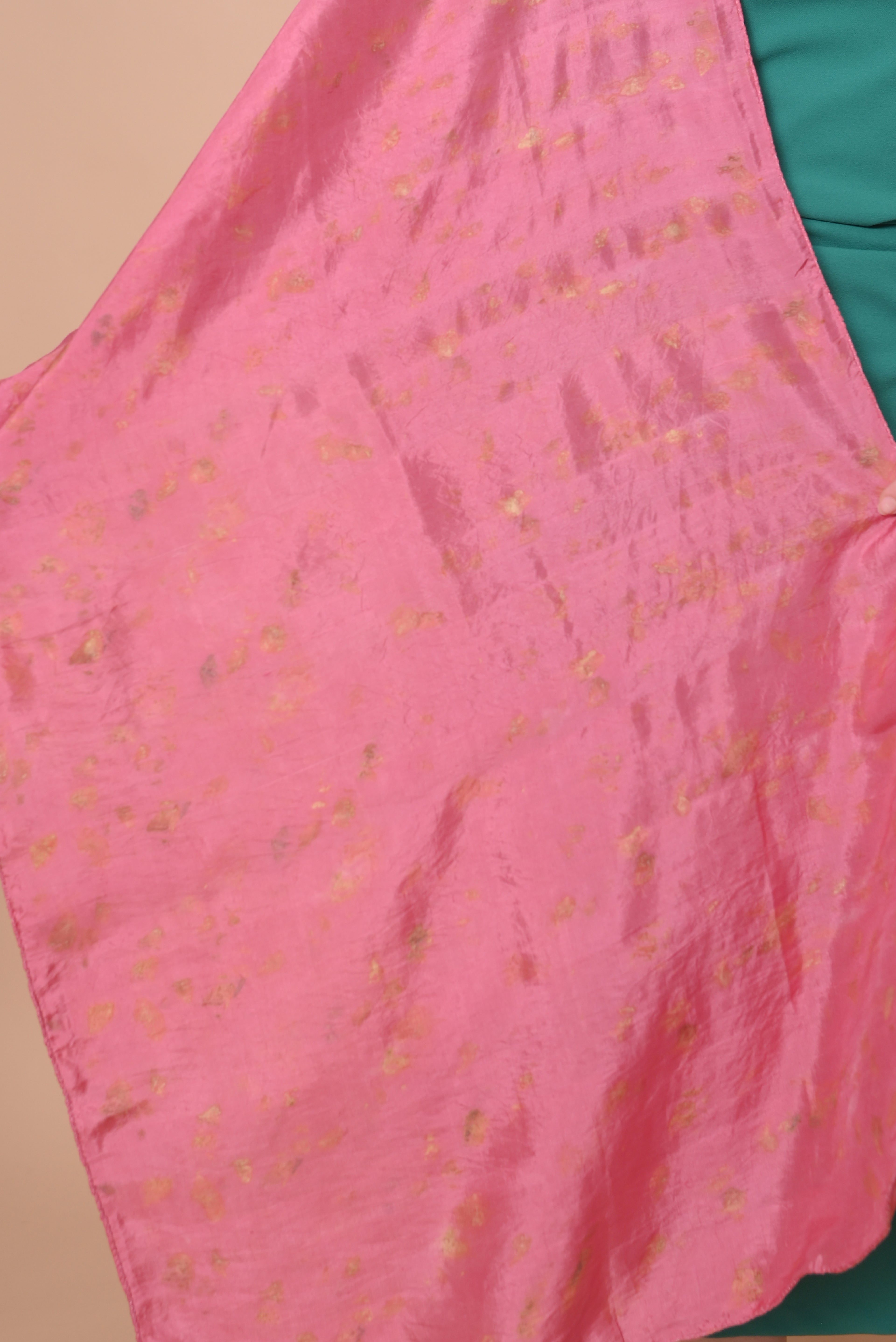 Pink Floral Organic Dyed Mulberry Silk Stole