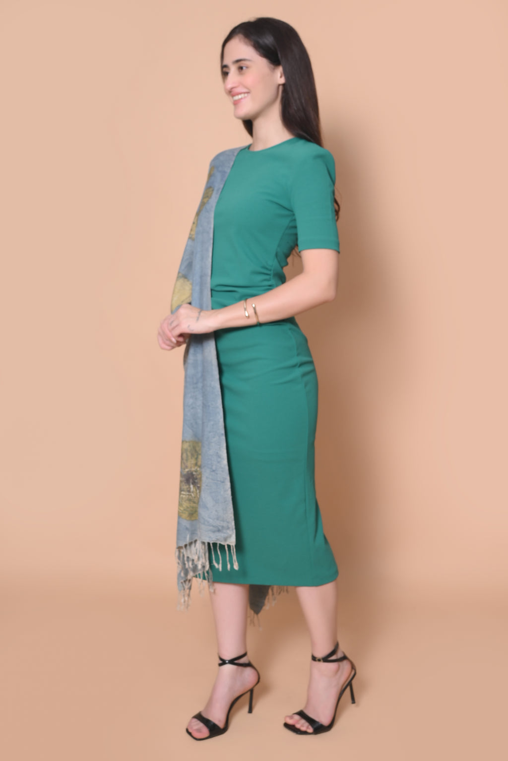 Blue Lotus Leavesl Organic Dyed Eri Silk Stole