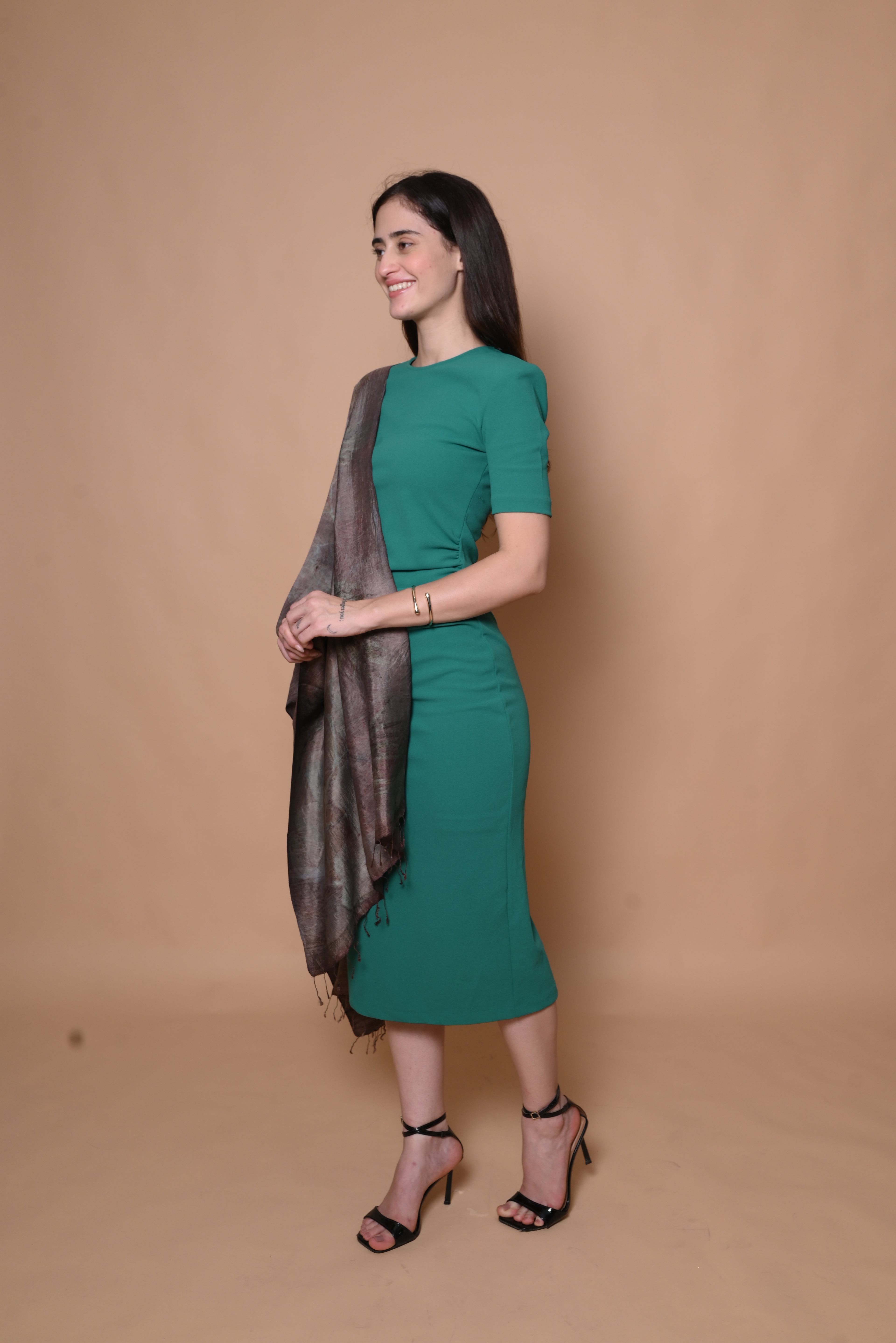 Wine Organic Leaves Dyed Mulberry Silk Stole