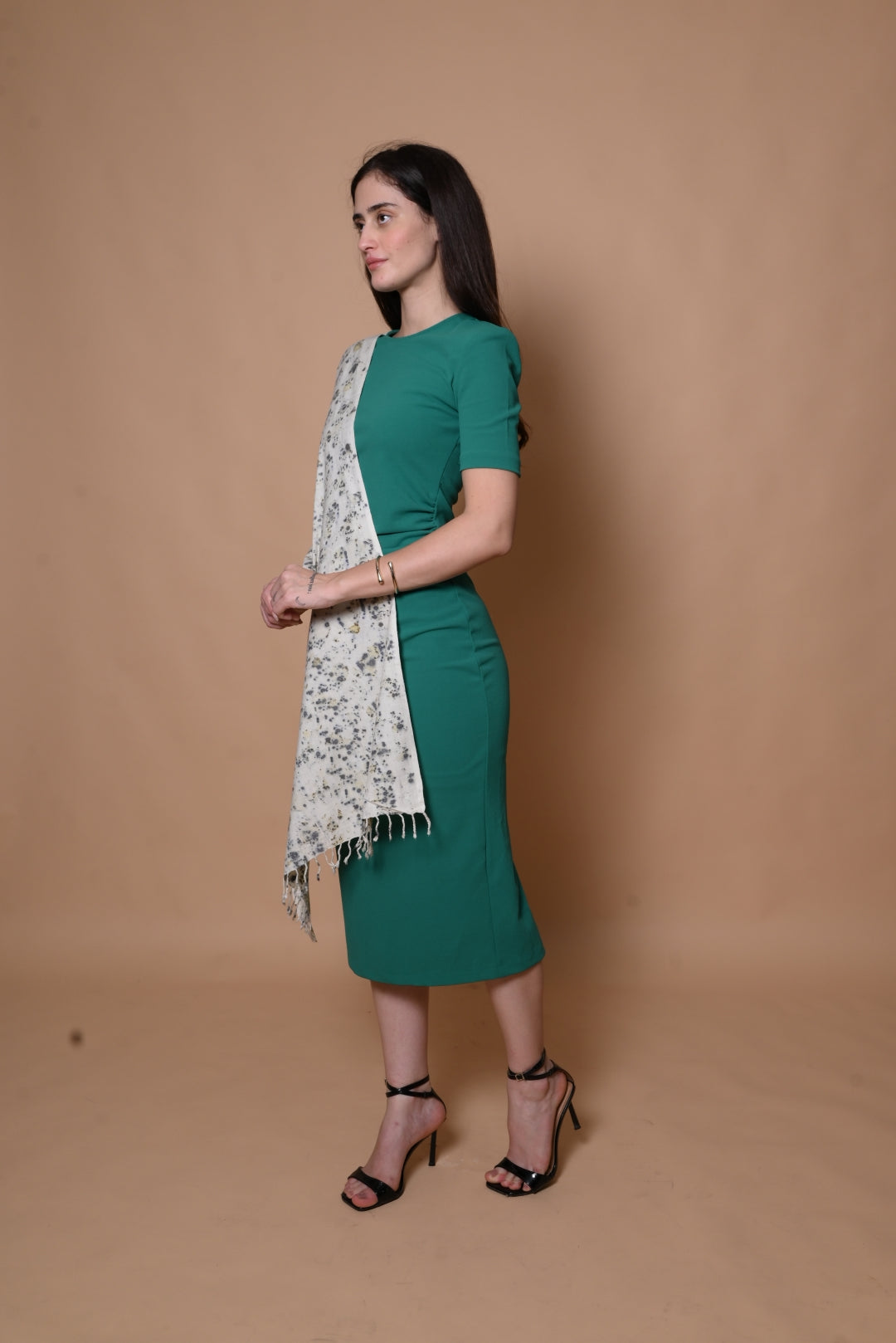 Ivory Organic FLoral Dyed Eri Silk Stole