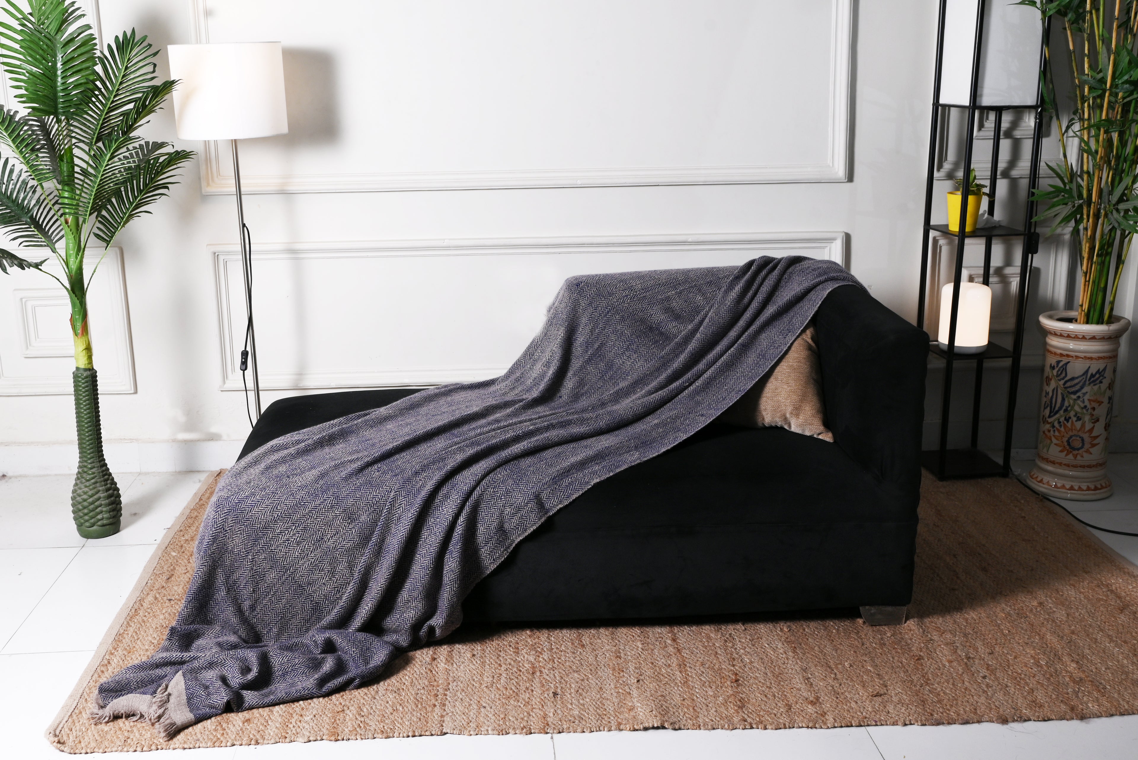 Blue Handspun Pashmina Throw