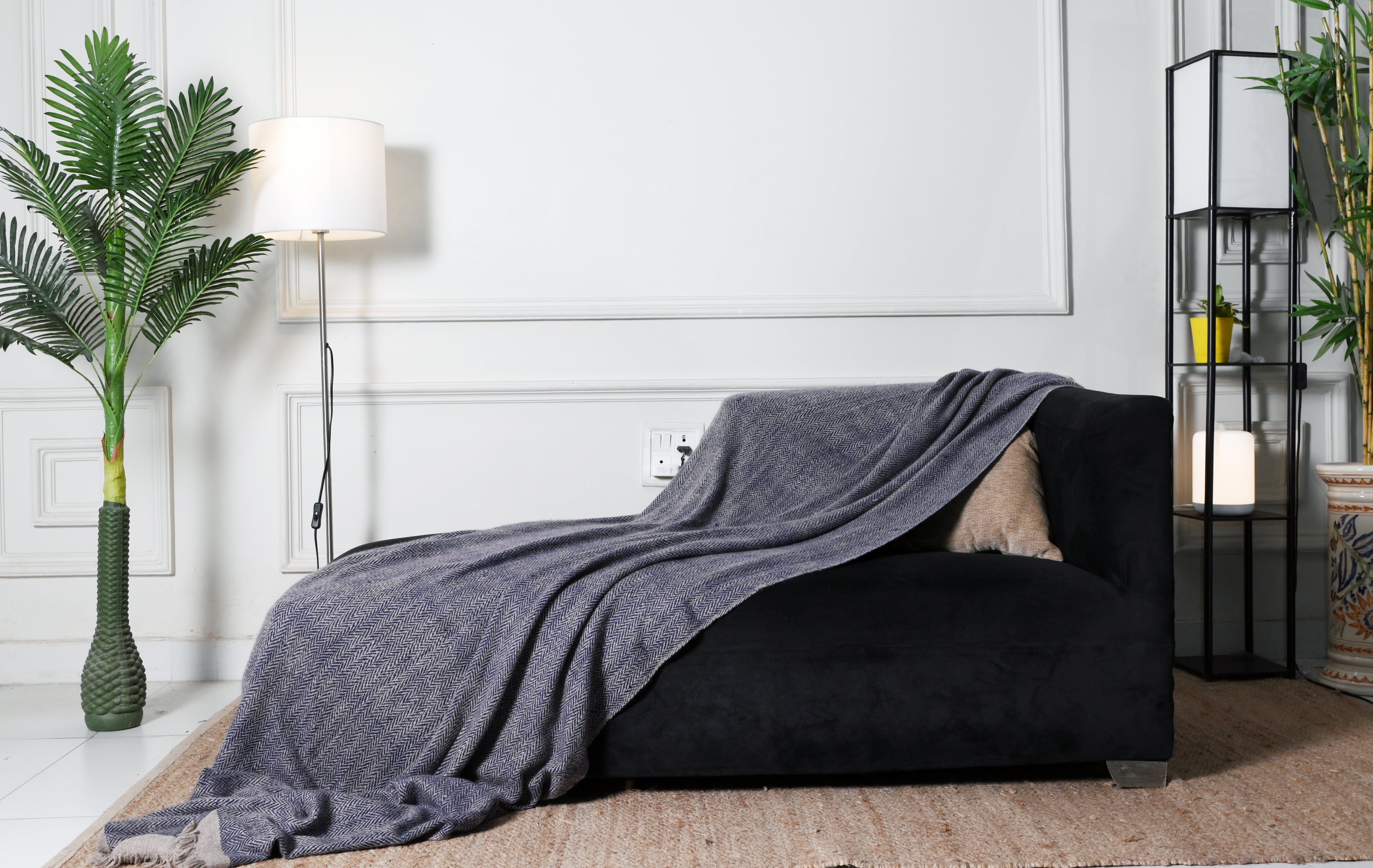 Blue Handspun Pashmina Throw