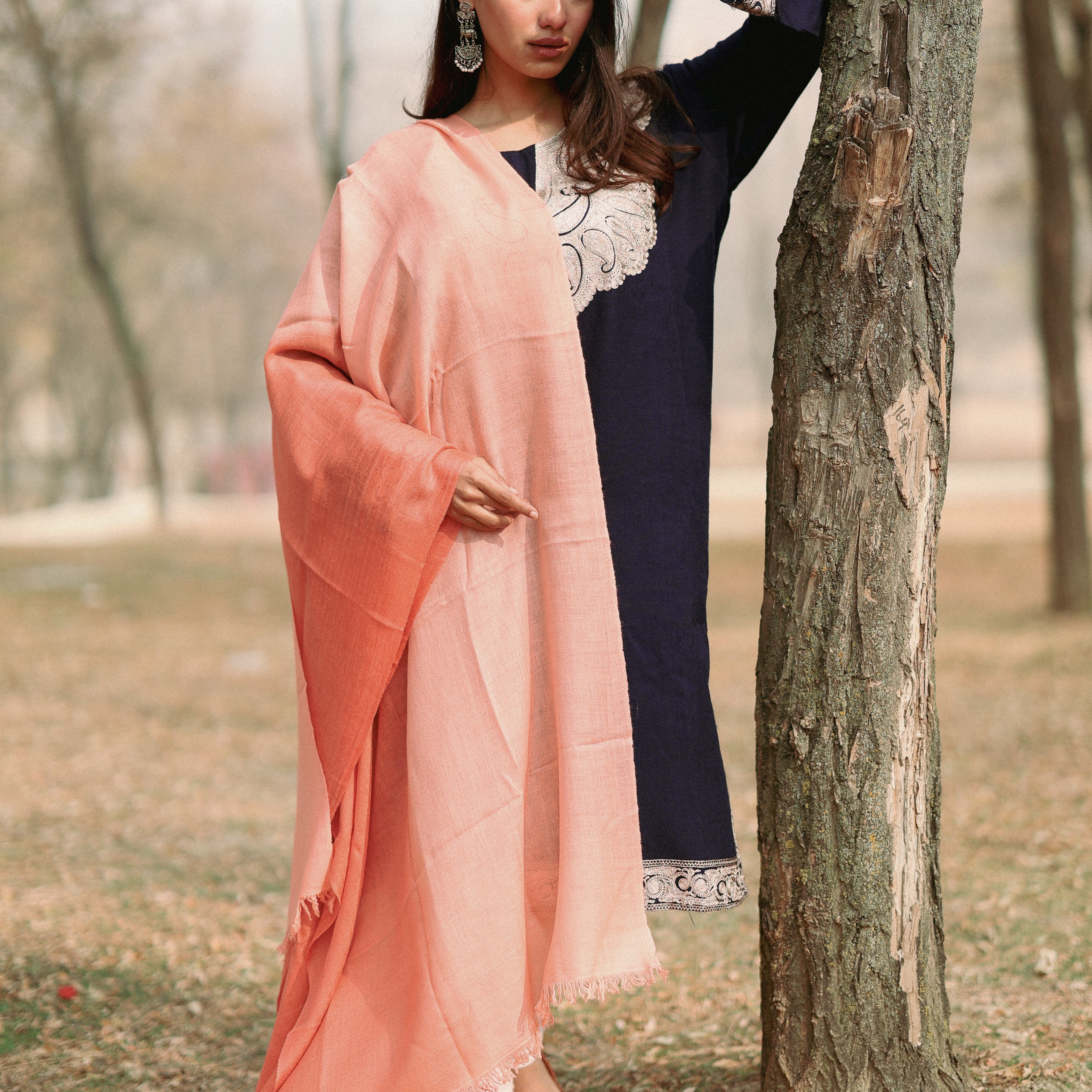 Peach Ombre Pashmina Wrap