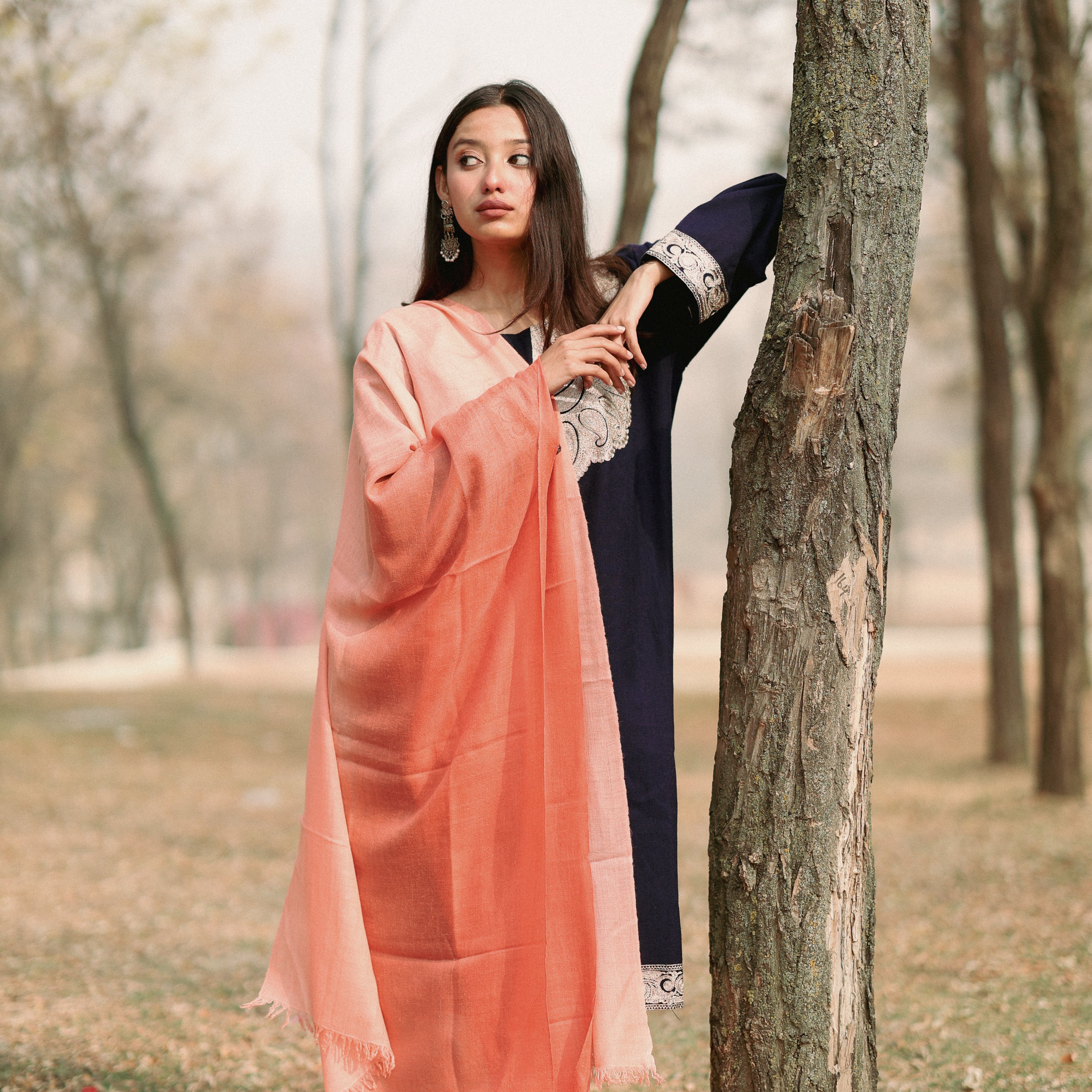 Peach Ombre Pashmina Wrap