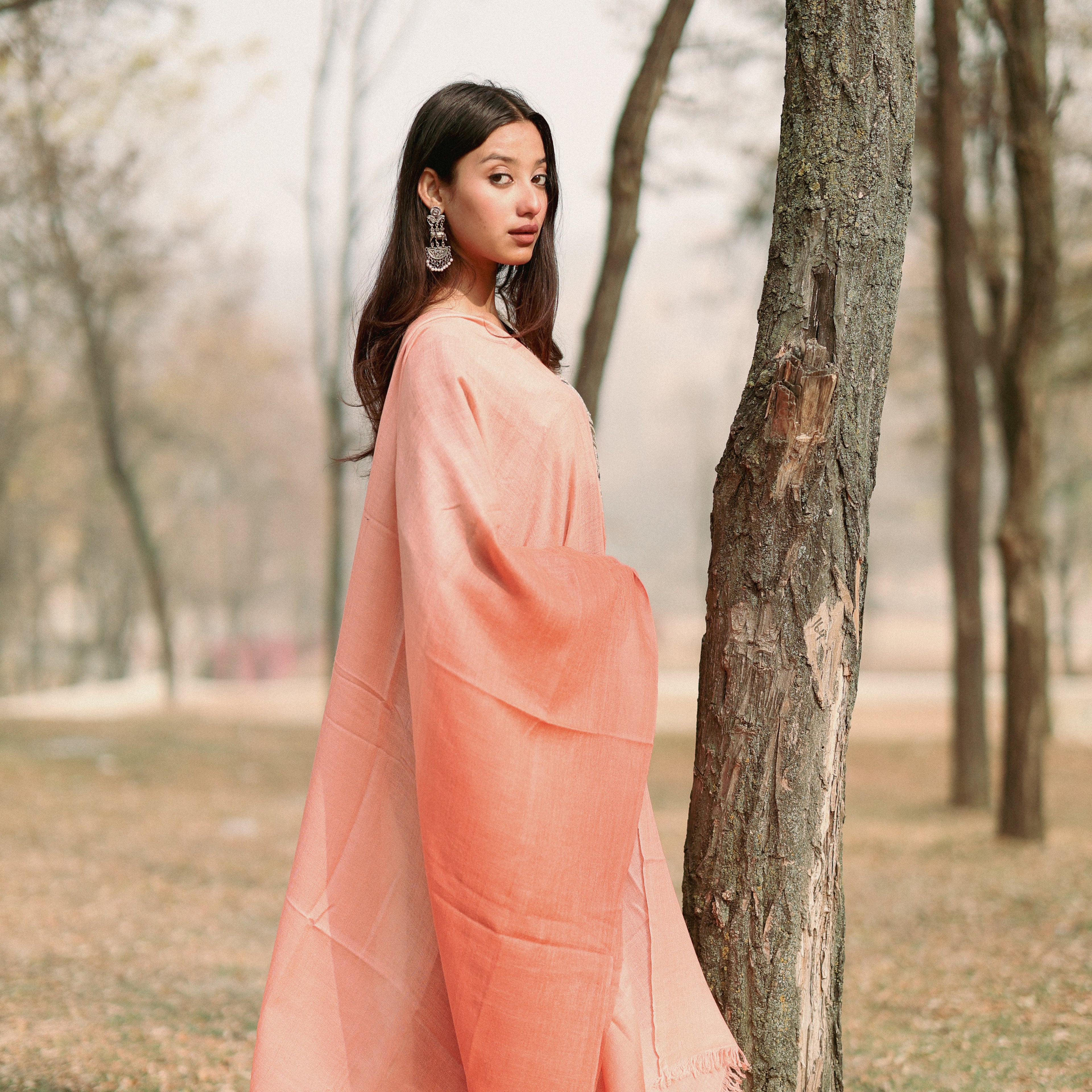 Peach Ombre Pashmina Wrap