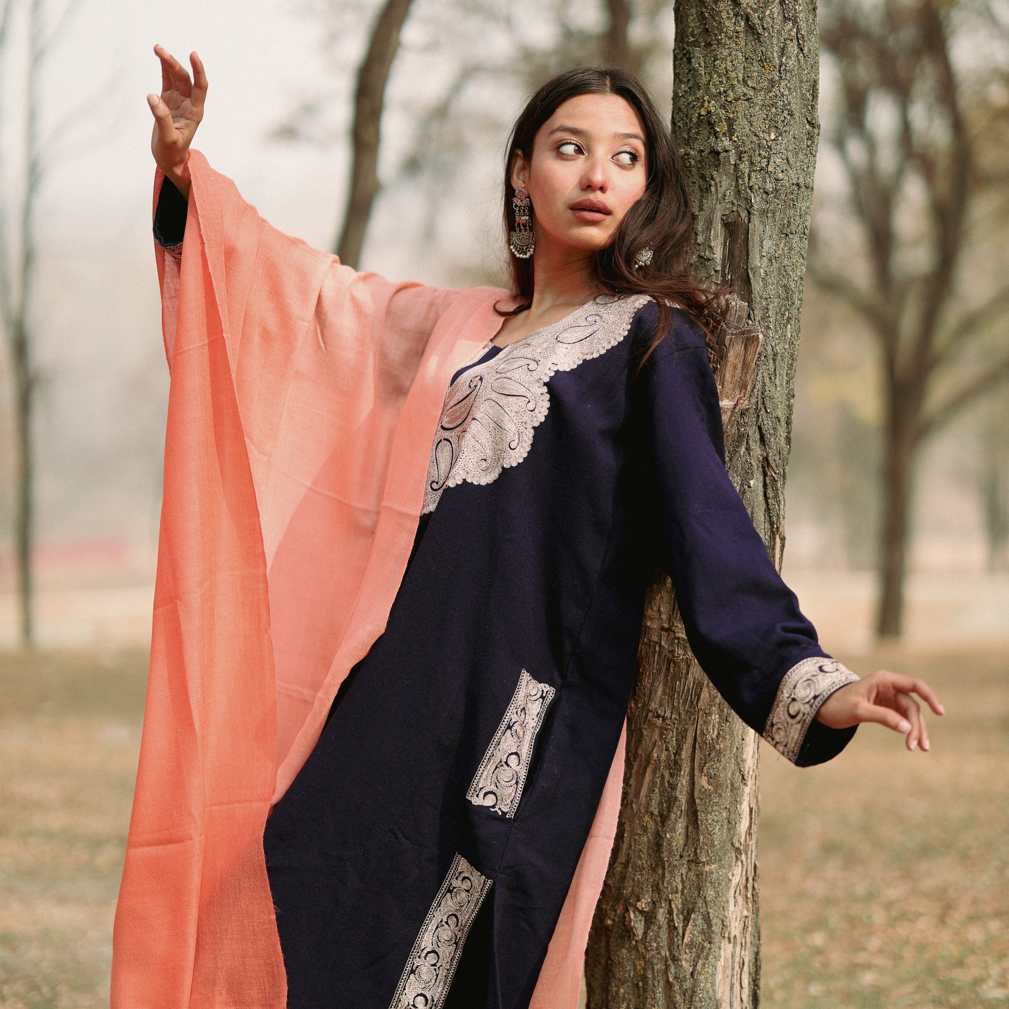 Peach Ombre Pashmina Wrap