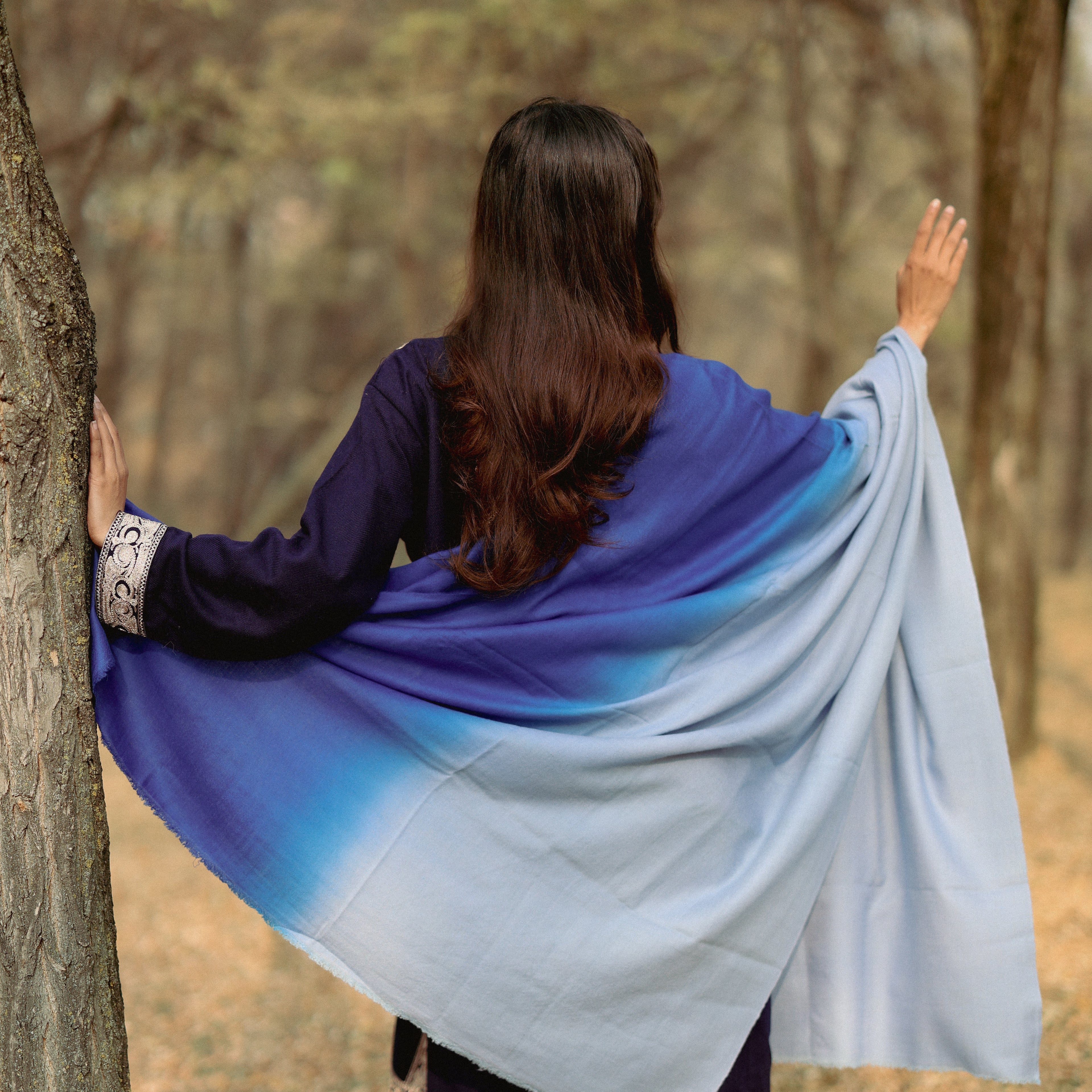 Blue Ombre Pashmina Shawl