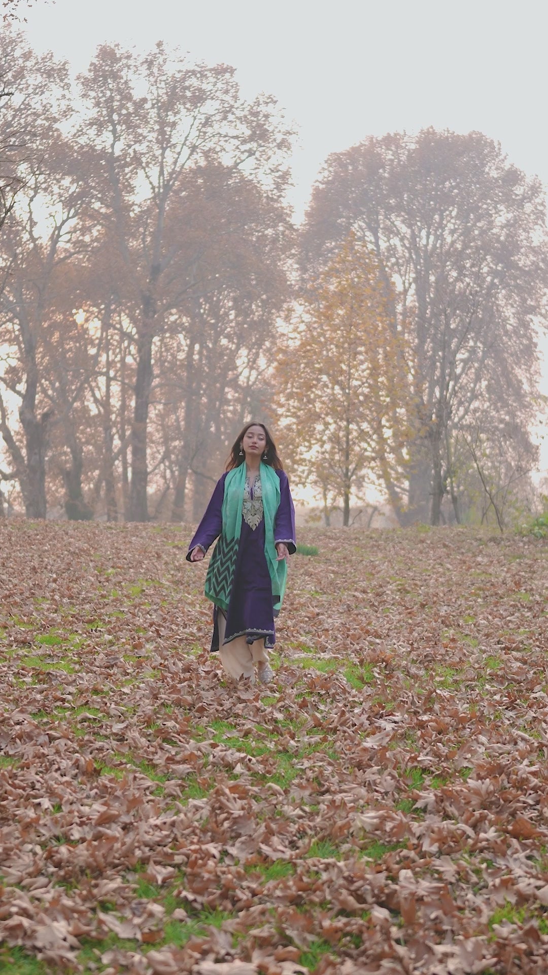 Green & Blue Handblock Printed Pashmina Muffler