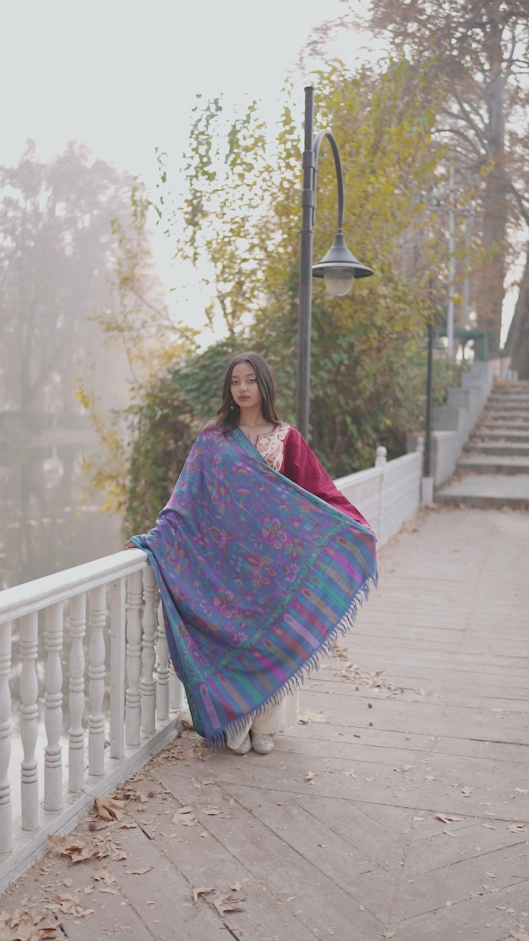 Blue Kani Jamawar Pashmina Shawl