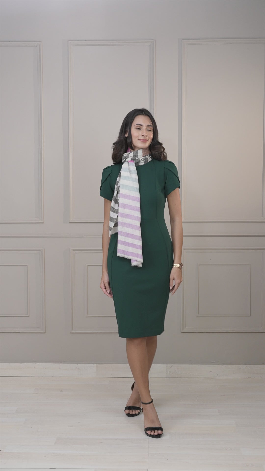 Multicolored Striped Handspun Pashmina Muffler