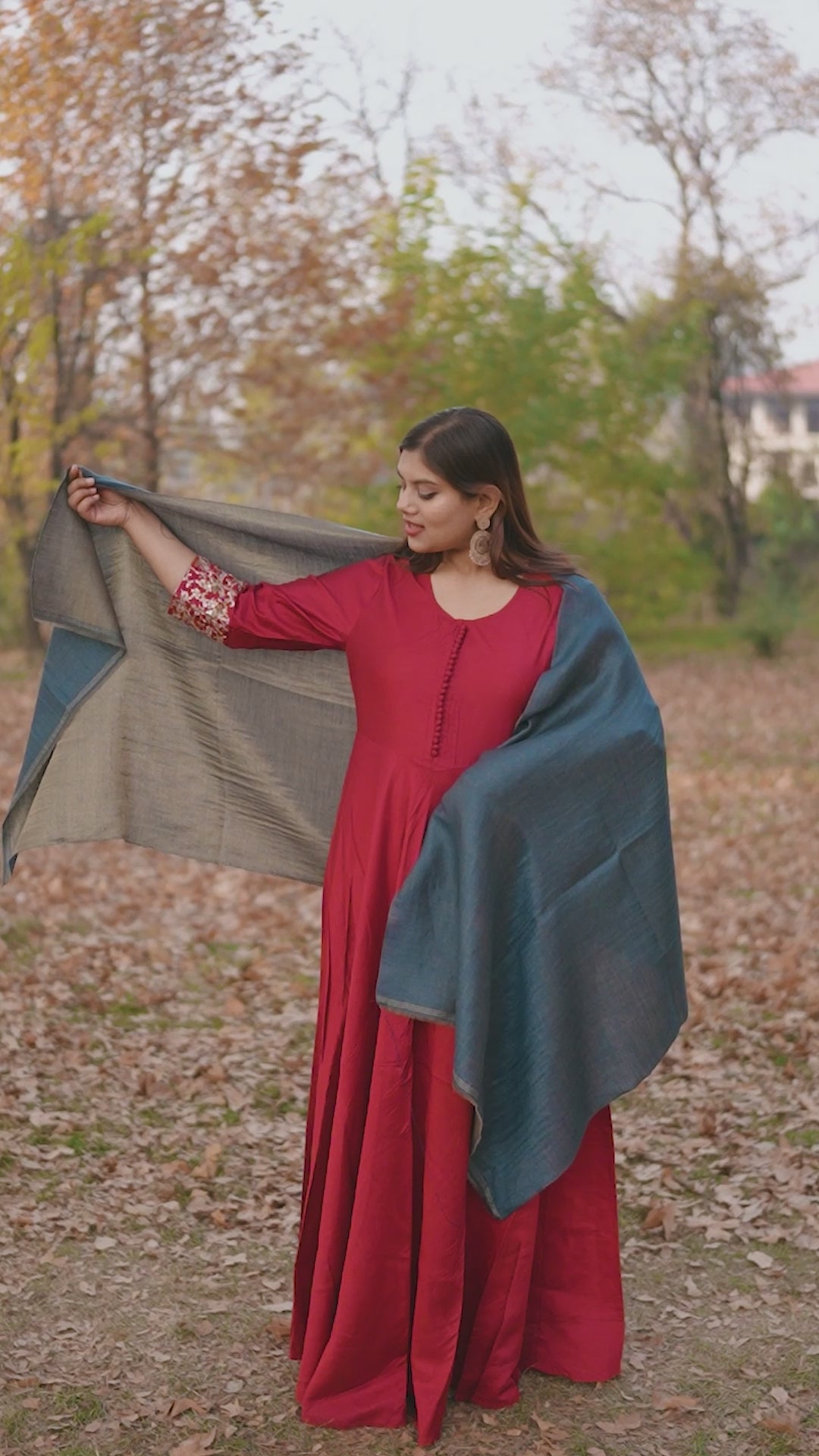 Blue and Gold Zari Weave  Reversible Pashmina Wrap