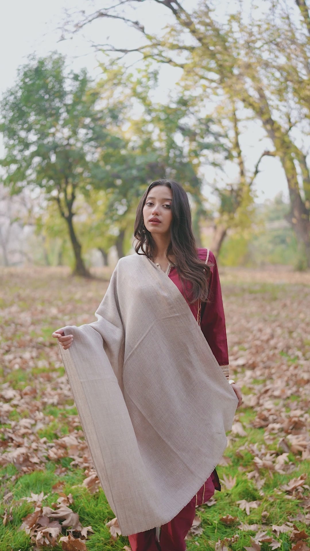 Natural Grey Pashmina Wrap