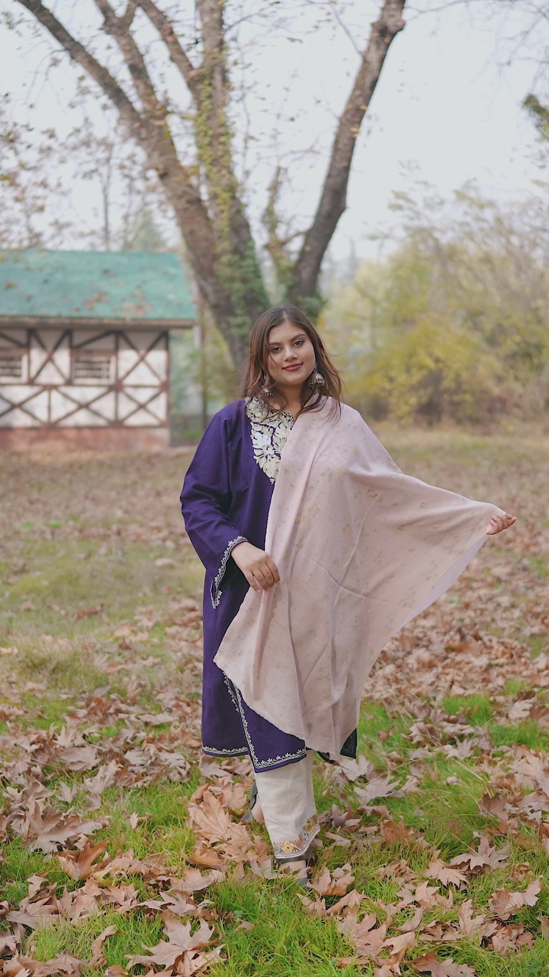 Pink Organic Flower Dyed Pashmina Wrap