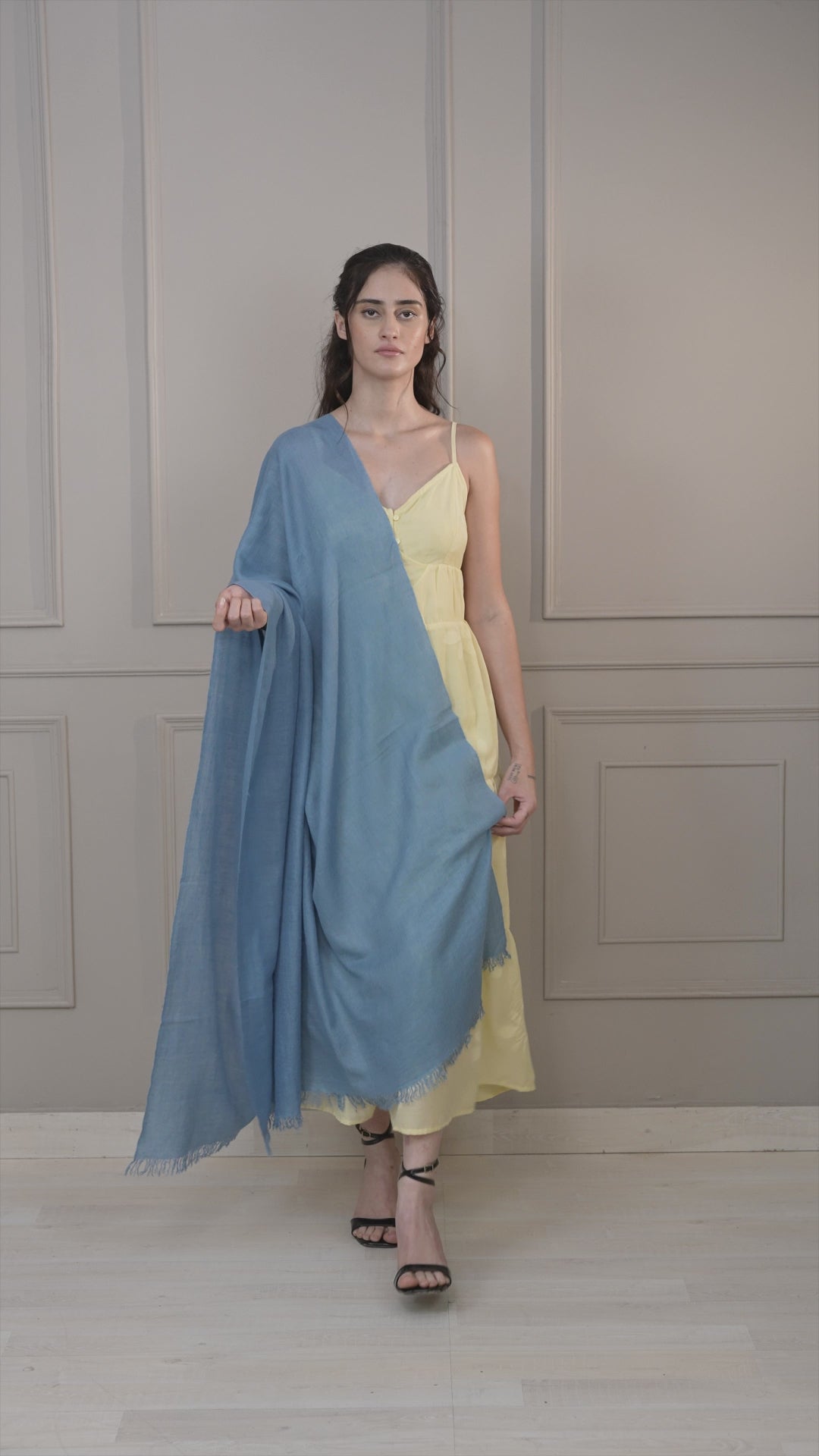 Blue Handspun Pashmina Shawl