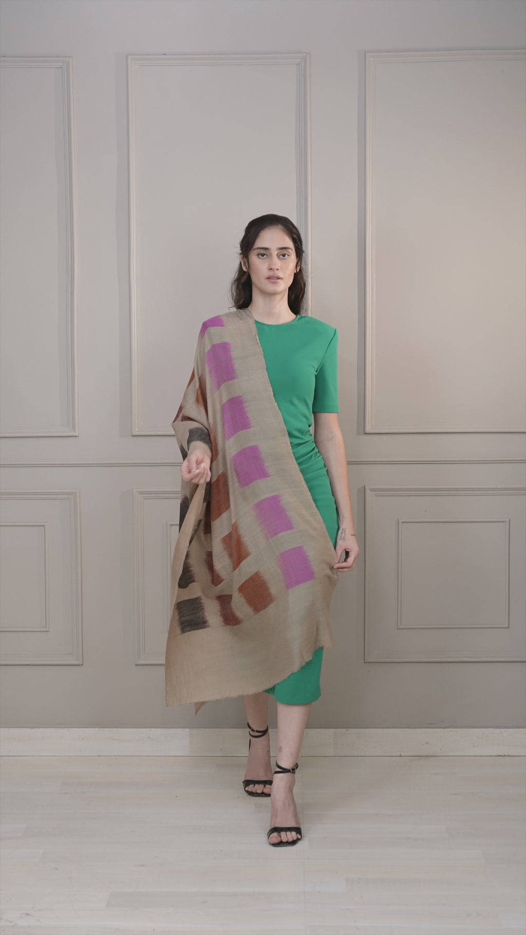 Multicoloured Ikkat Pashmina Stole