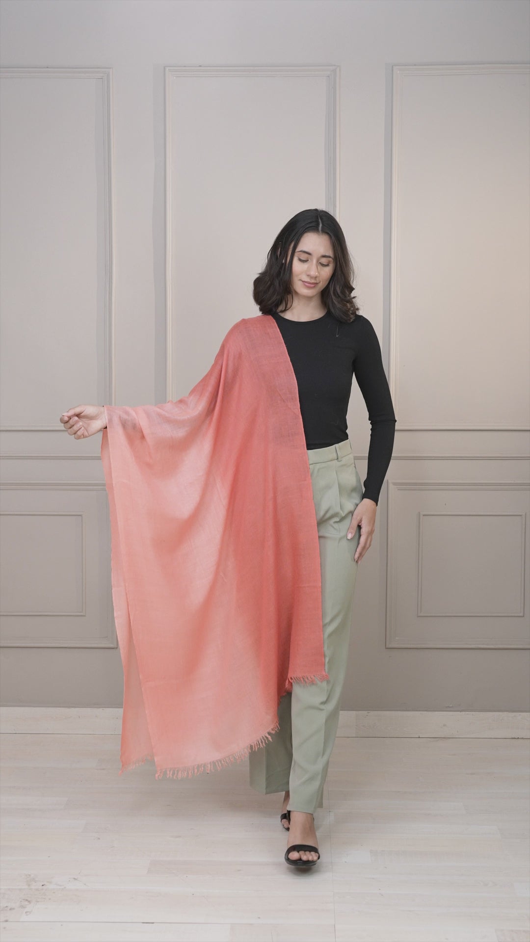 Peach Ombre Pashmina Wrap