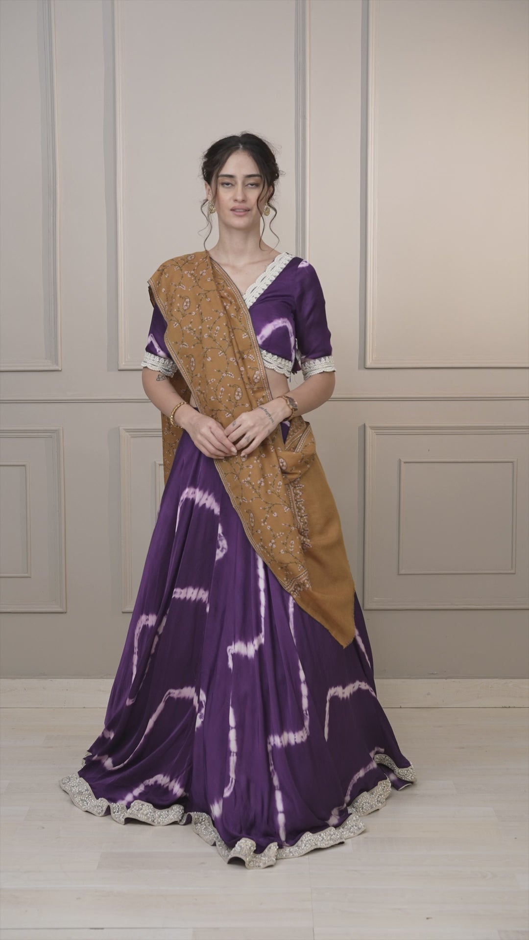 Mustard Sozni Hand Embroidered Pashmina Wrap