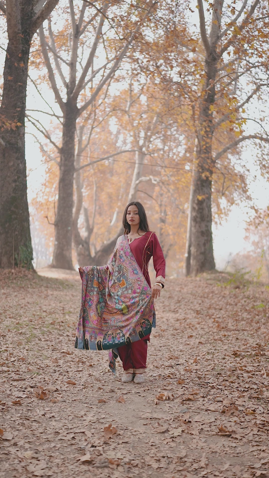 The Royal Caravan Kalamkari Pashmina Shawl