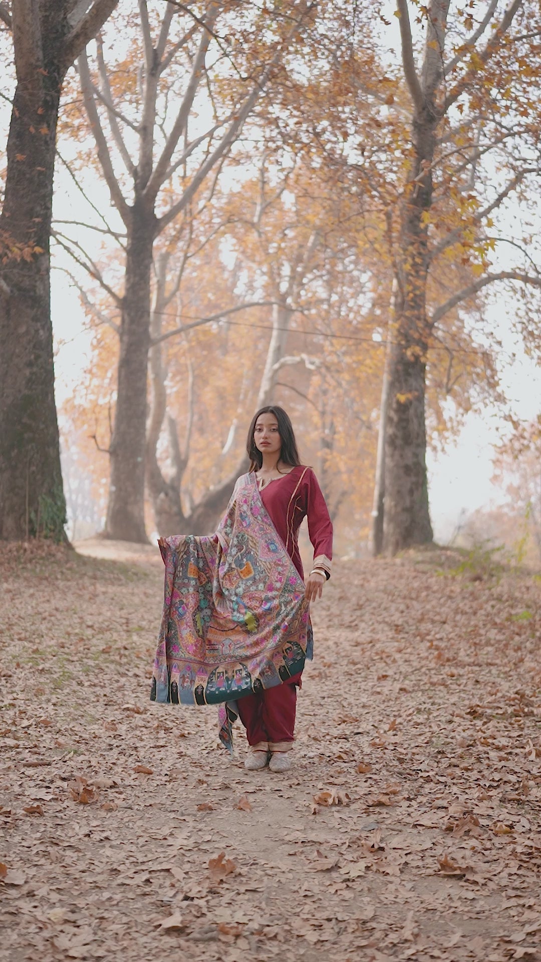 The Royal Caravan Kalamkari Pashmina Shawl