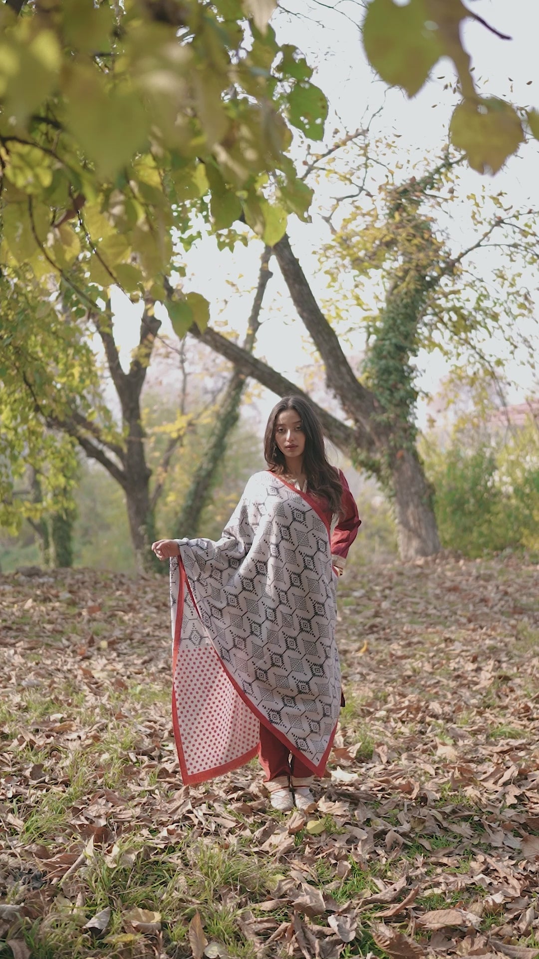 Grey Handblock Printed Pashmina Wrap